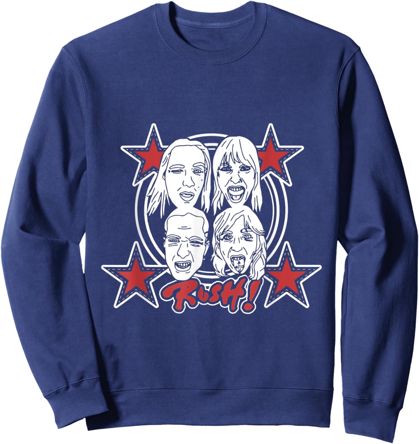 Måneskin Rush! Faces & Red Starz Sweatshirt - Sweatshirt | Navy