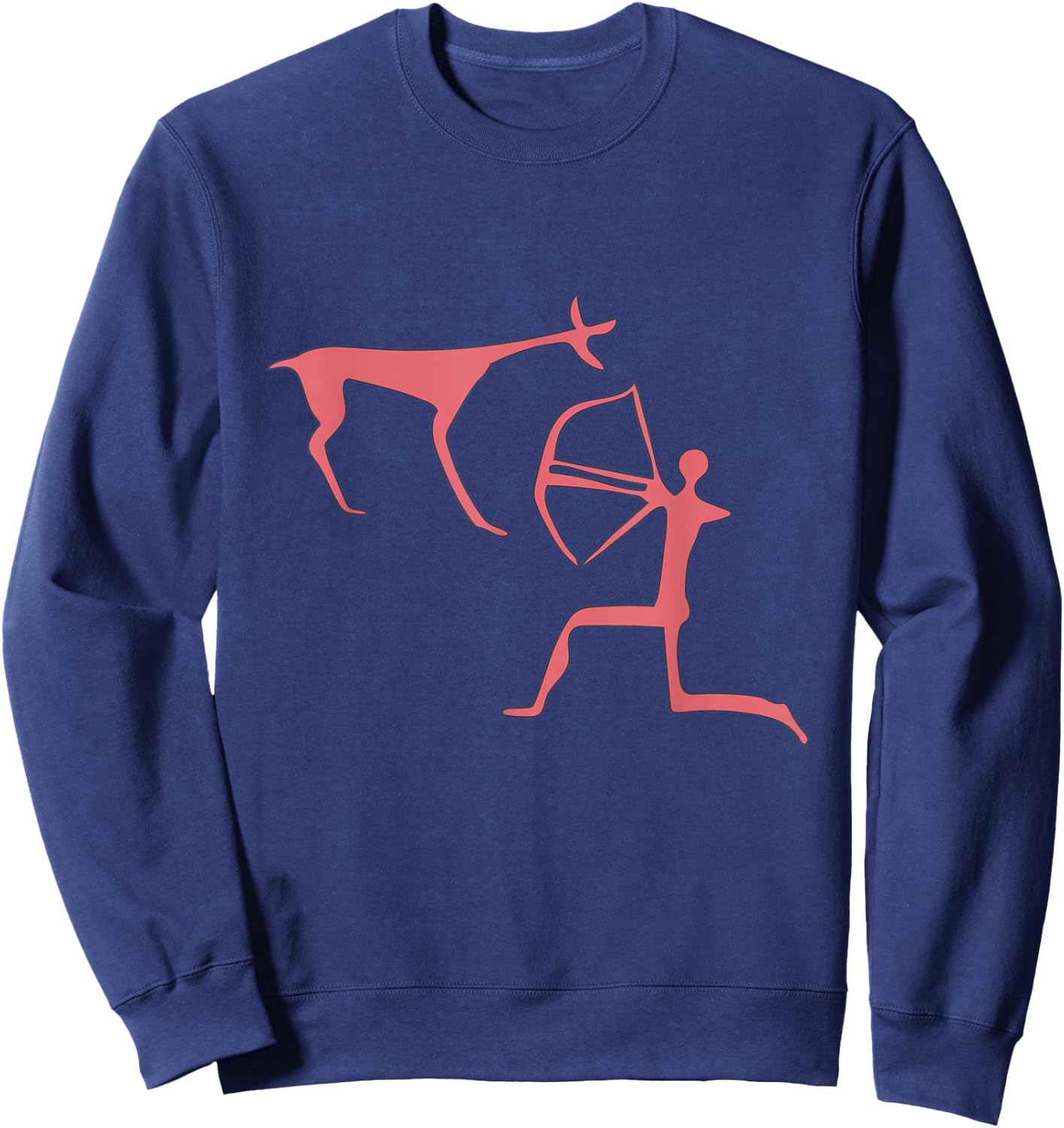 Cave Paintings - Deer Hunting - Primitive Caveman Sweatshirt - Sweatshirt | Navy