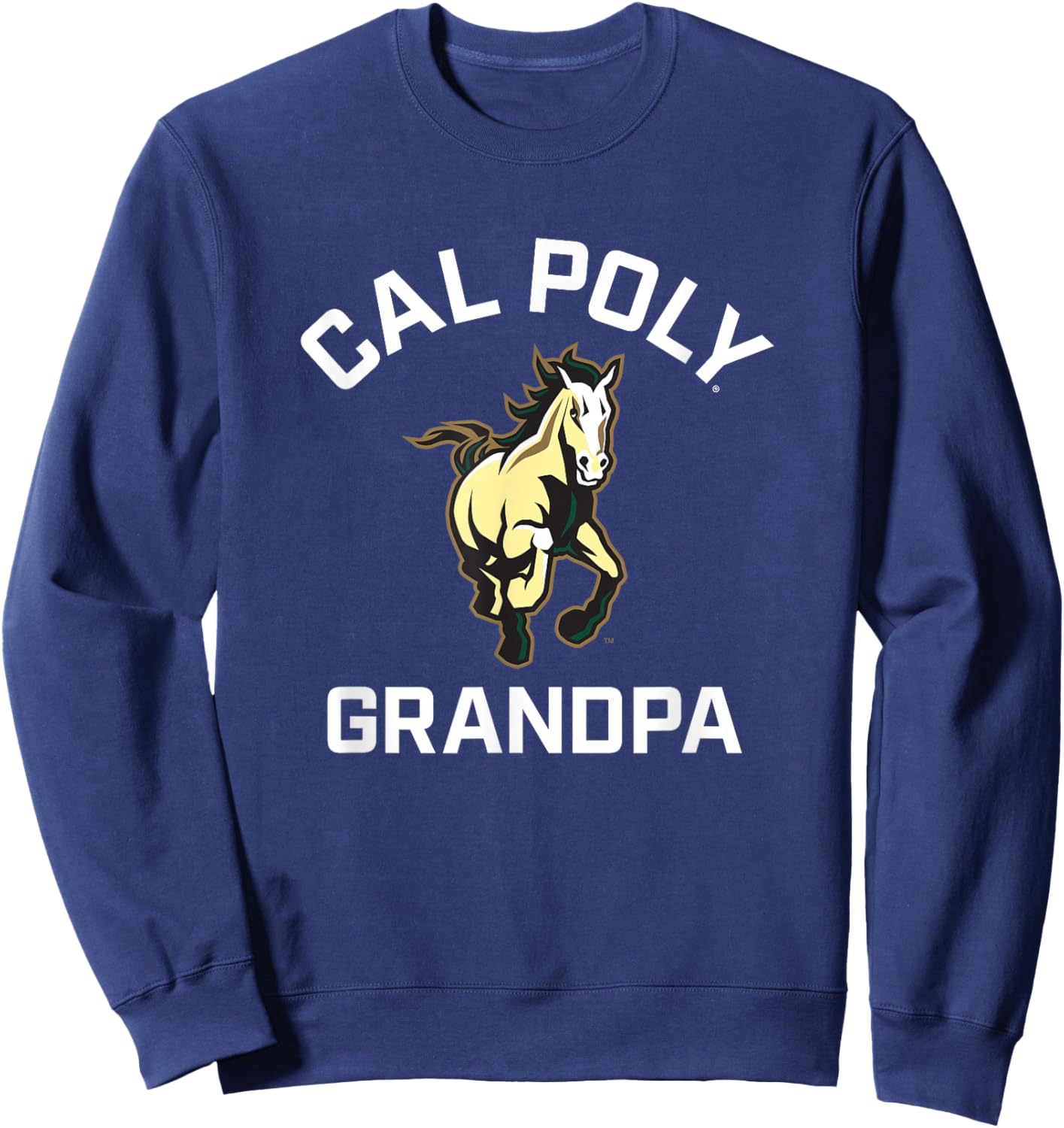 Cal Poly Mustangs Arched Grandpa Sweatshirt - Sweatshirt | Navy