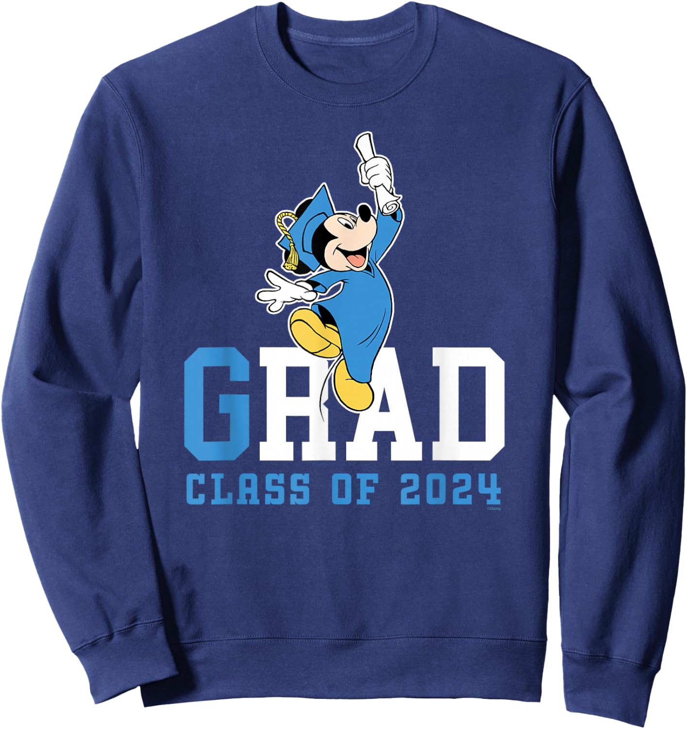 Disney Mickey Mouse 2024 Graduation Class of '24 Wheel Grad Sweatshirt - Sweatshirt | Navy