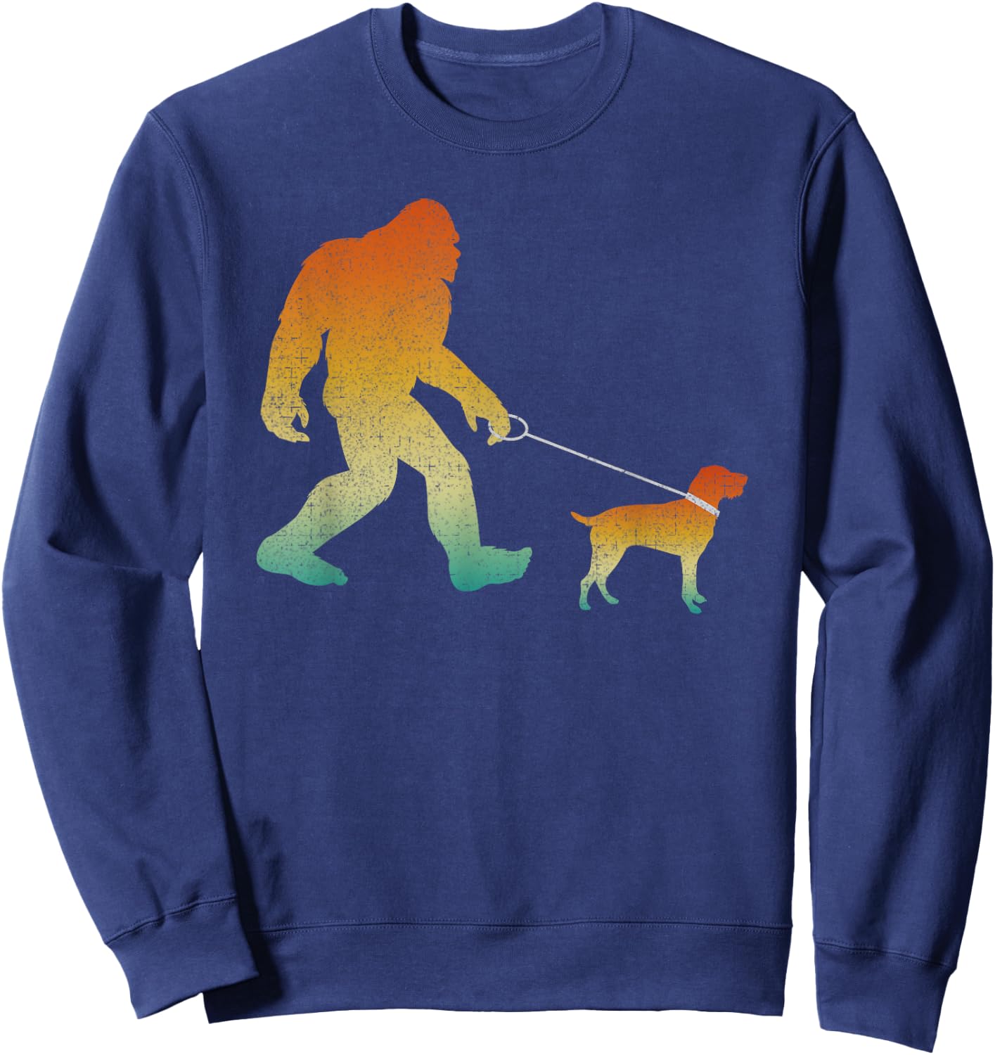 Bigfoot Walking Pudelpointer Funny Sasquatch Pet Dog Sweatshirt - Sweatshirt | Navy