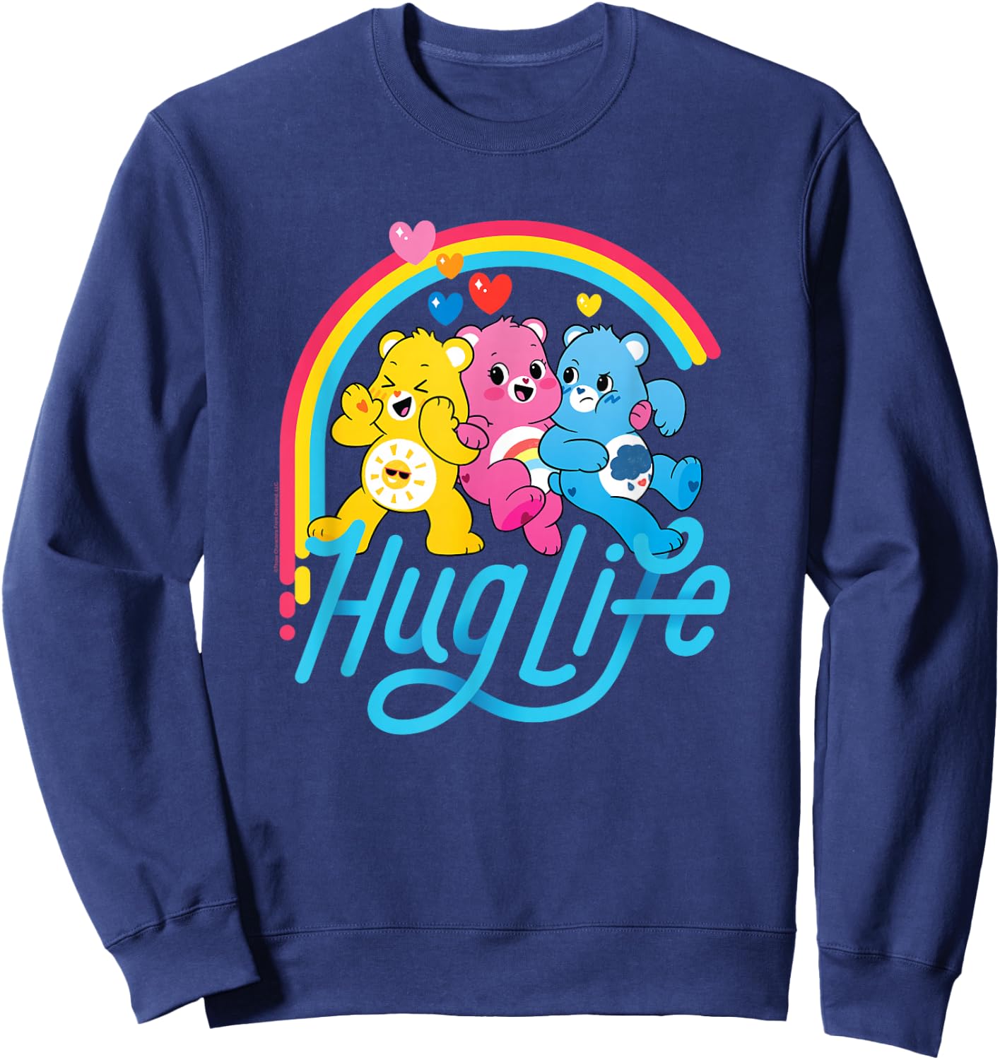 Care Bears Hug Life Rainbow Cute Cartoon Sweatshirt - Sweatshirt | Navy