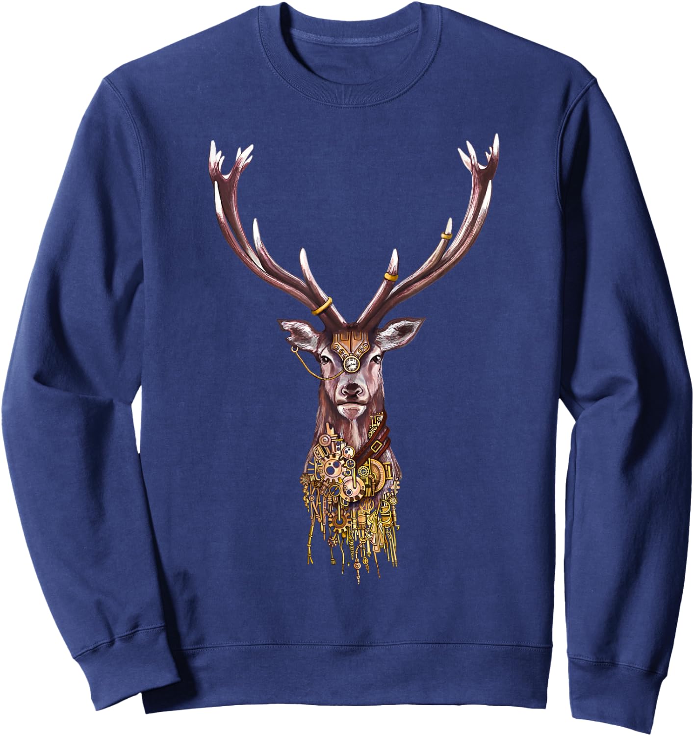 Steampunk Stag Head Sweatshirt - Sweatshirt | Navy