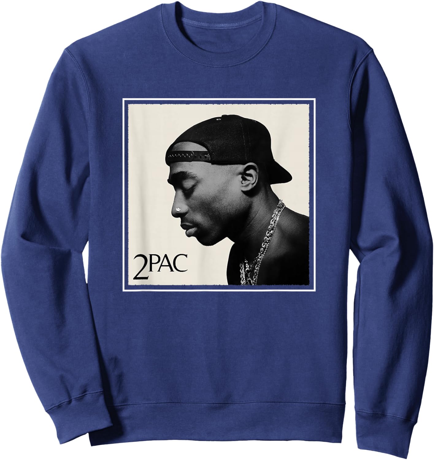 Offical Tupac Shakur Photo Sweatshirt - Sweatshirt | Navy