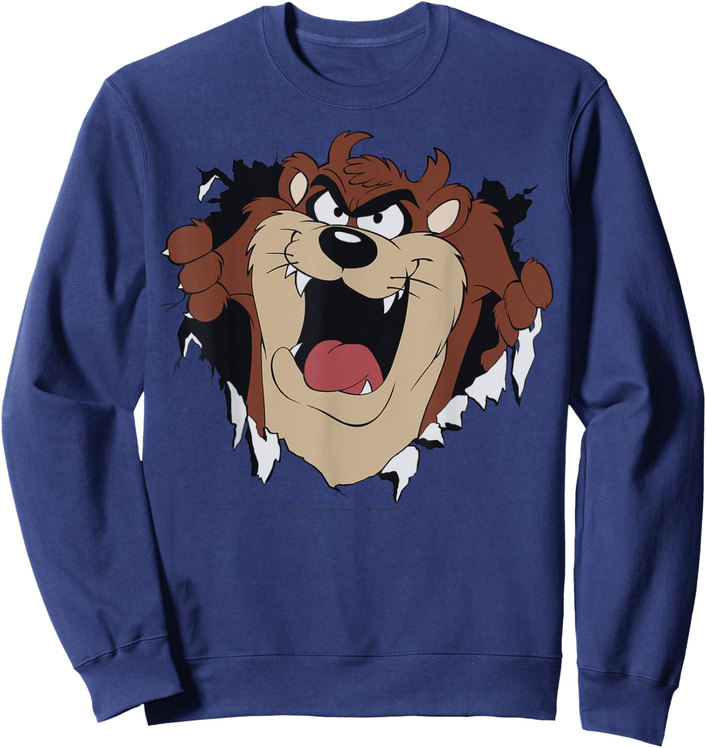 Looney Tunes Taz Rip Through Portrait Small Sweatshirt - Sweatshirt | Navy