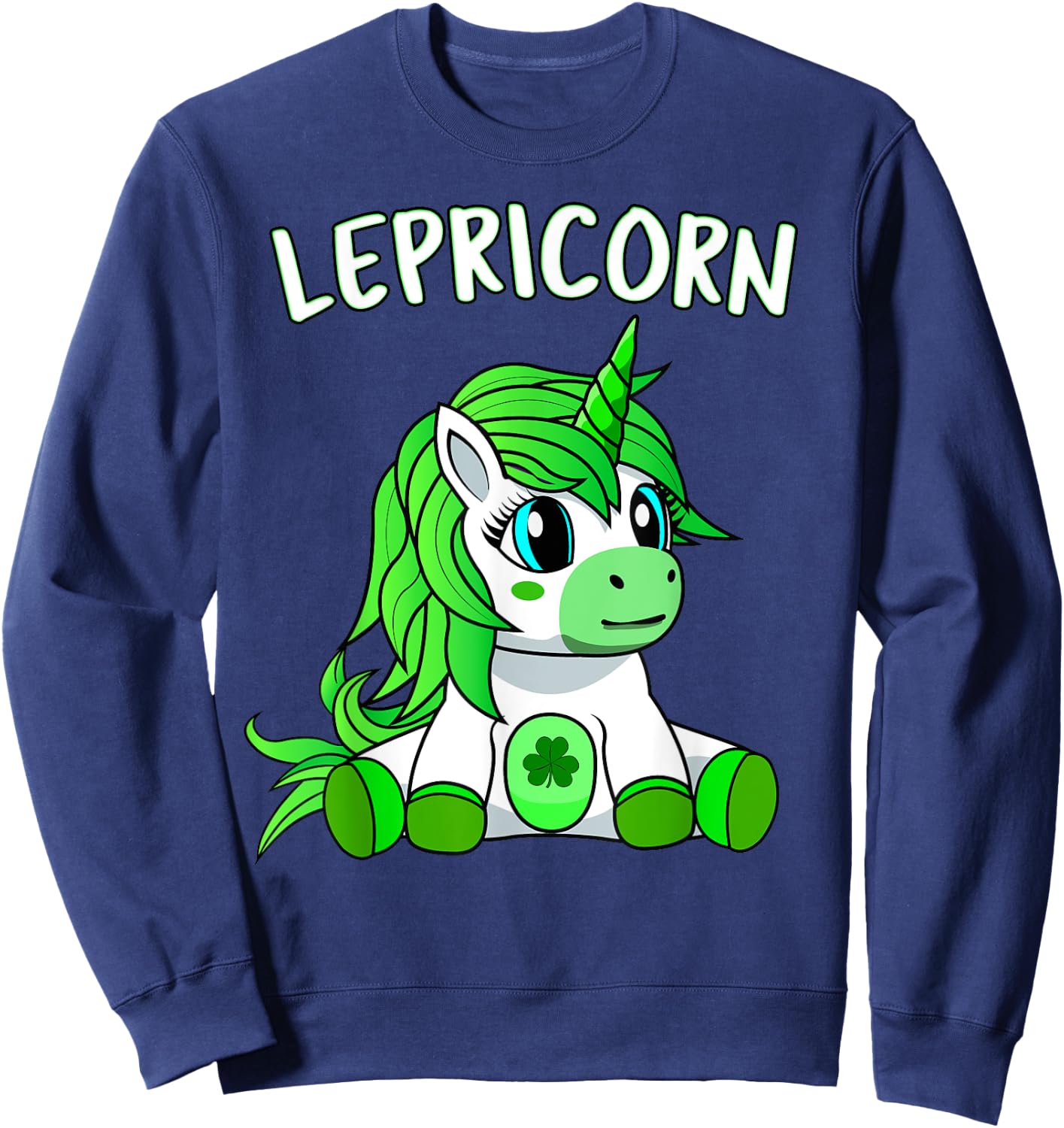 St Patricks Day Baby Girl Outfit - Irish Green Unicorn Boy Sweatshirt - Sweatshirt | Navy