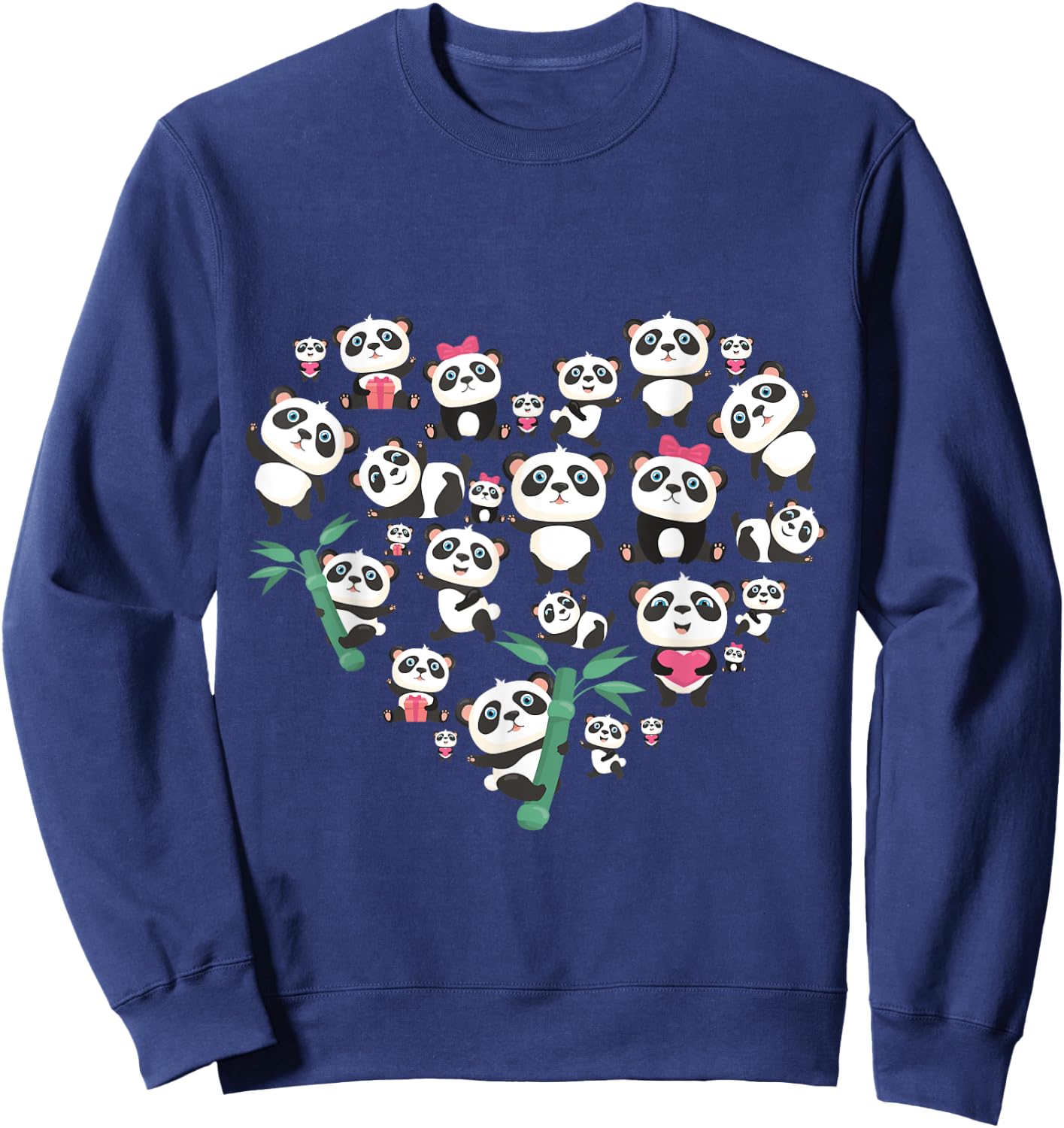 Panda Bear Lover Heart Cute Panda gifts for girl kids women Sweatshirt - Sweatshirt | Navy