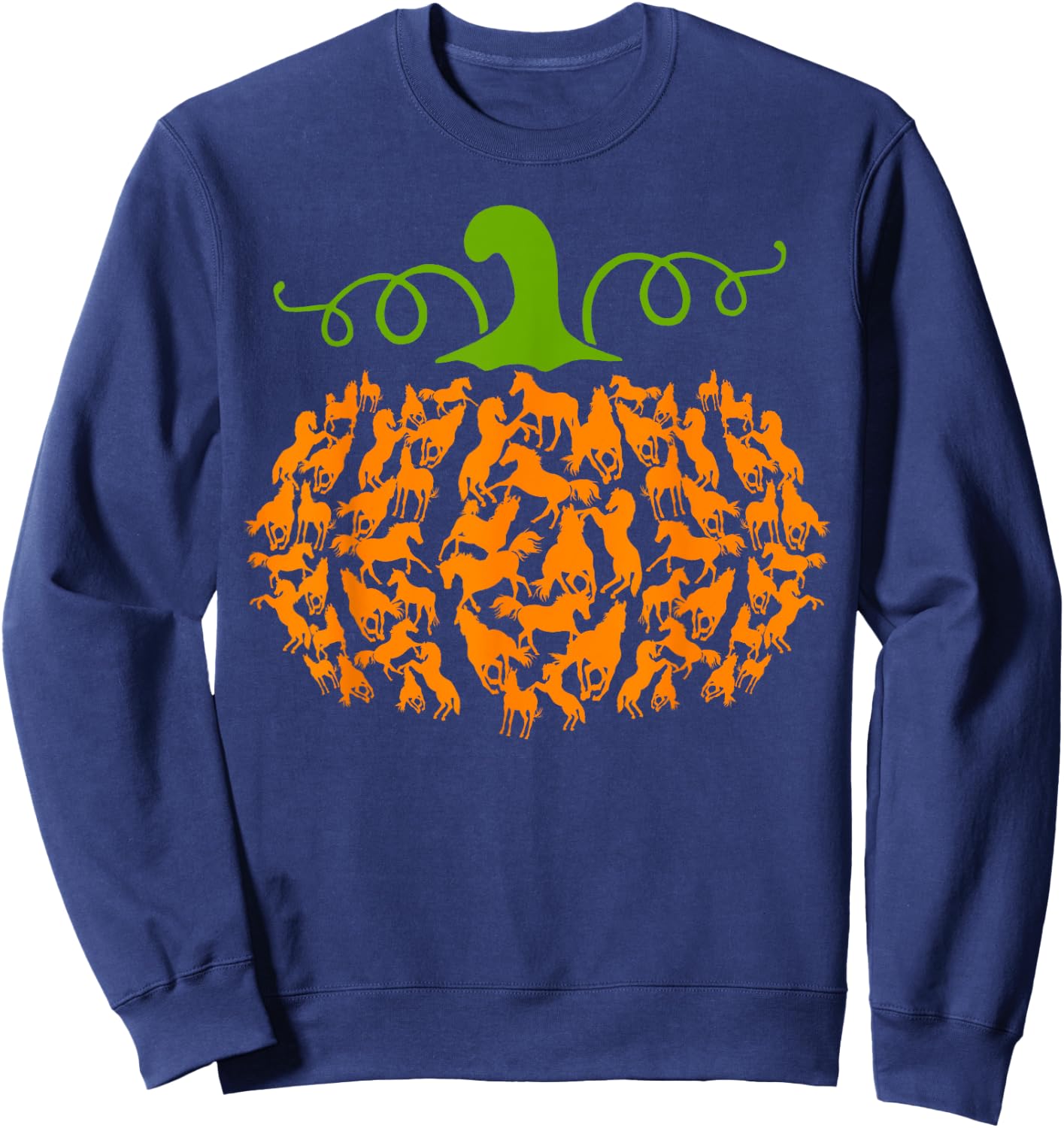 Pumpkin Horse Lover Halloween Costume Girls Women Sweatshirt - Sweatshirt | Navy