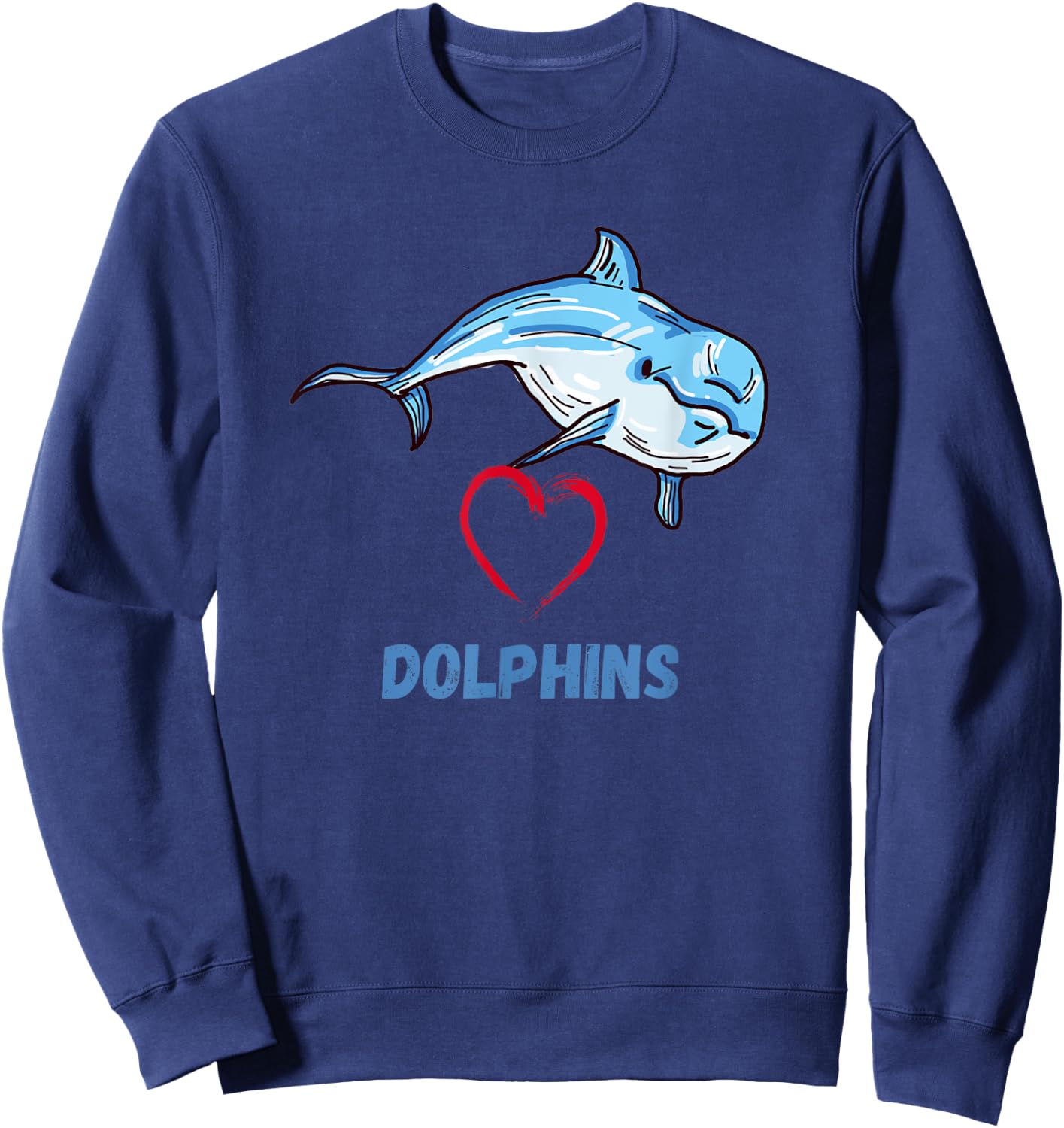 I love Dolphins Sweatshirt - Sweatshirt | Navy