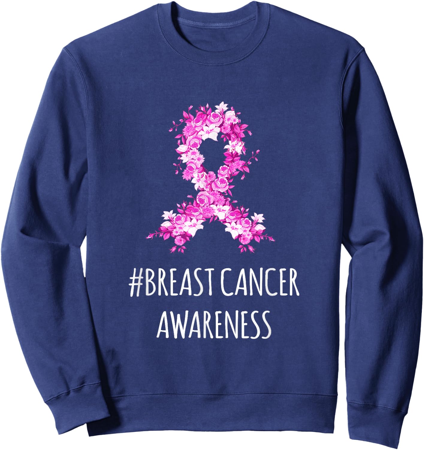 Breast Cancer Attention | Breast Cancer Sweatshirt - Sweatshirt | Navy
