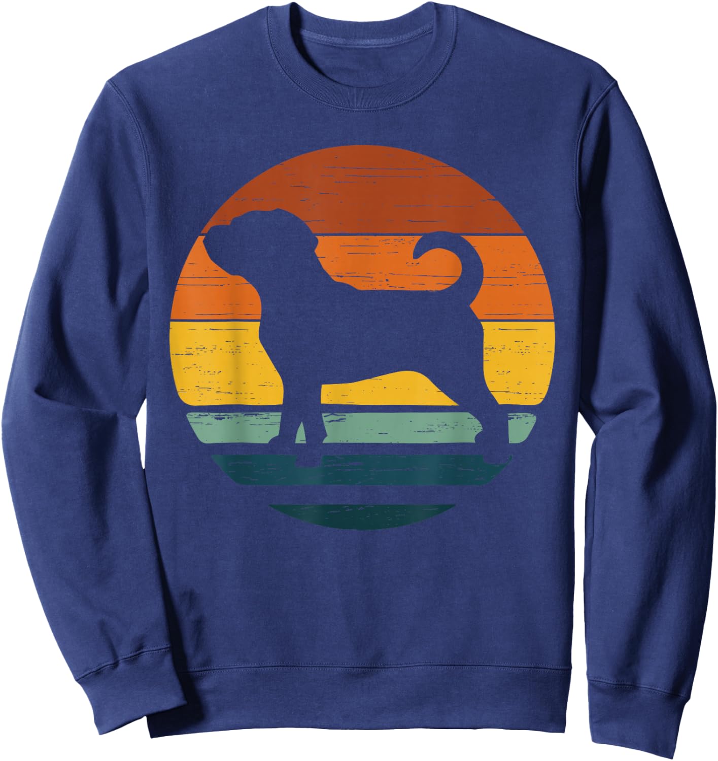 Chug Vintage Retro Mom Dad Dog Gift Women Kids Sweatshirt - Sweatshirt | Navy