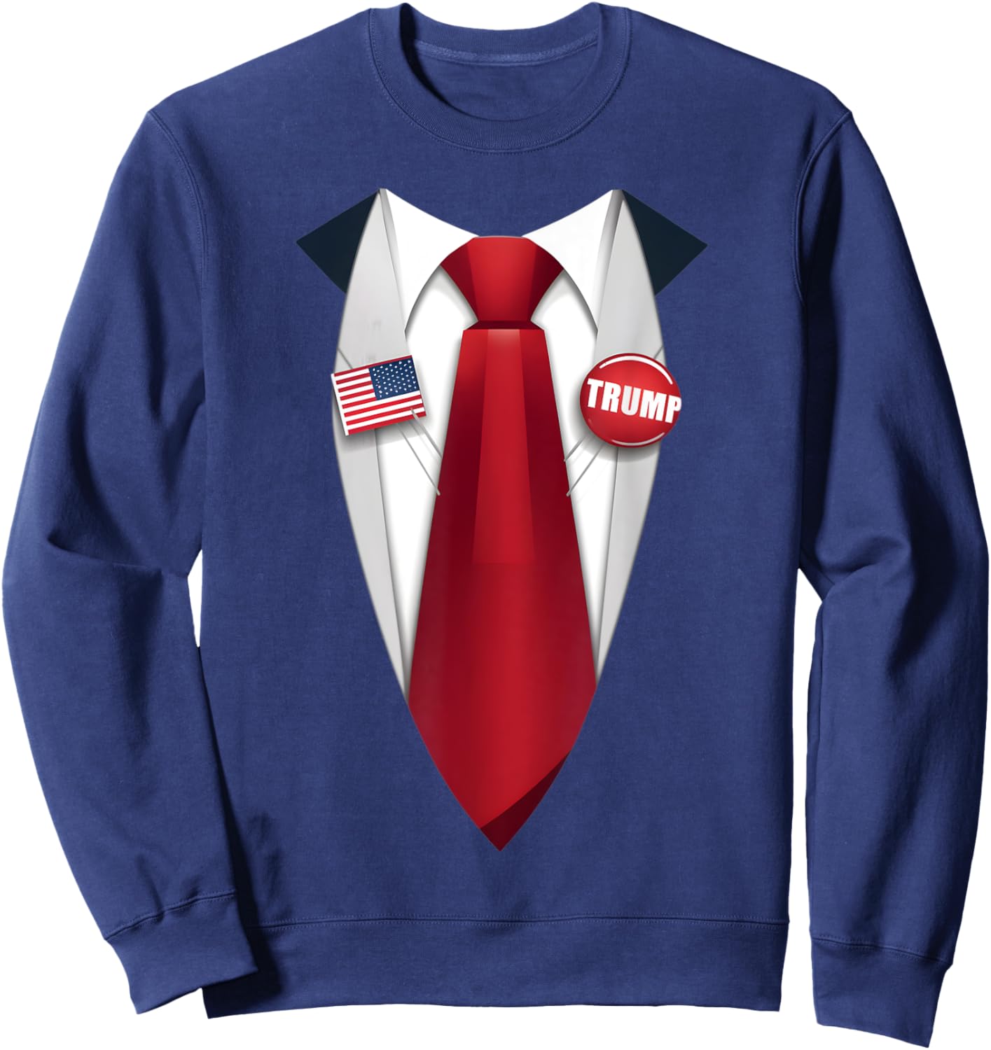 Donald Trump Suit and Tie Halloween Costume Sweatshirt - Sweatshirt | Navy