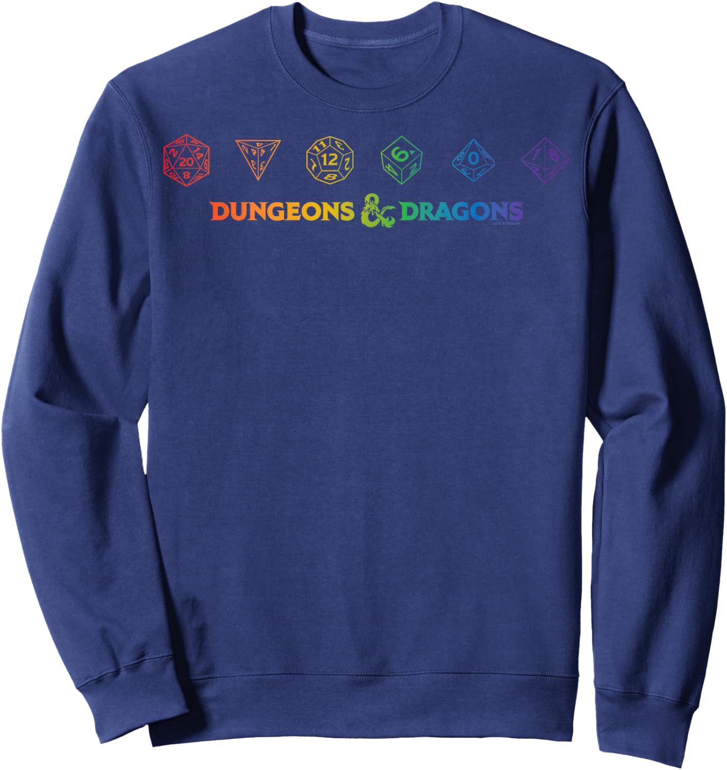 Dungeons & Dragons Dice Rainbow Gradient Sweatshirt - Sweatshirt | Navy