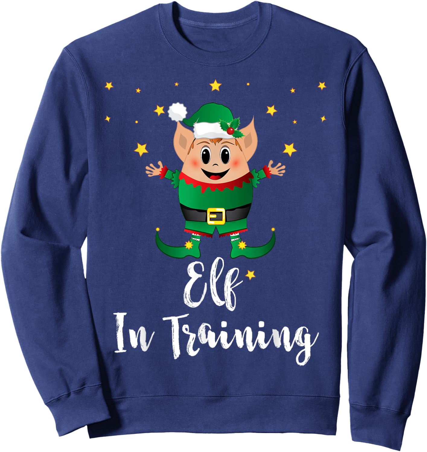 Elf In Training Squad Christmas Matching Family Xmas Group Sweatshirt - Sweatshirt | Navy