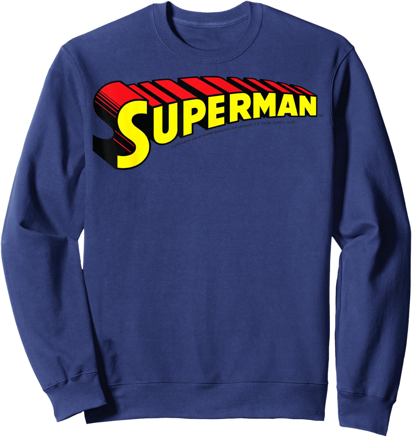 DC Comics Superman Bold Text Logo Sweatshirt - Sweatshirt | Navy
