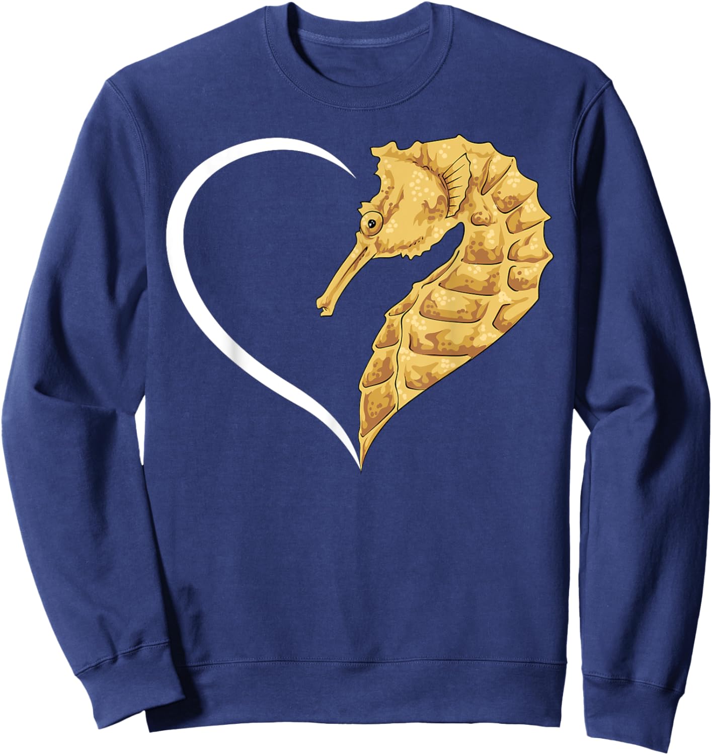 Seahorse Shirts Girls Kids Heart Cute Seahorse Sweatshirt - Sweatshirt | Navy
