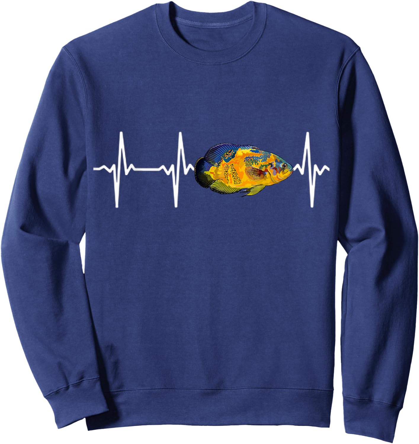Oscar Fish Heartbeat For Fishkeeping Aquarium Lovers Sweatshirt - Sweatshirt | Navy
