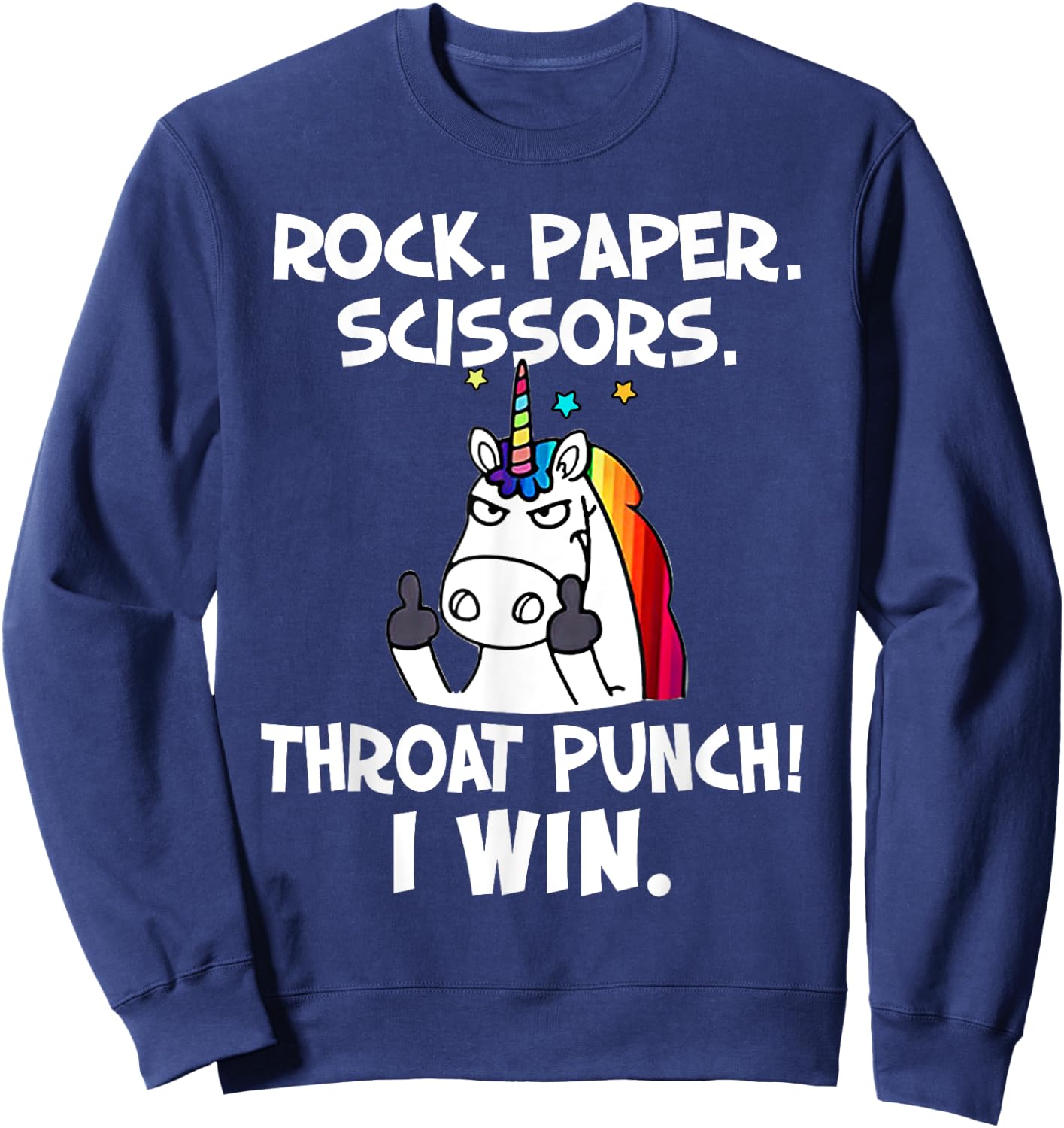 Rock Paper Scissors With The Coolest Unicorn Ever Sweatshirt - Sweatshirt | Navy