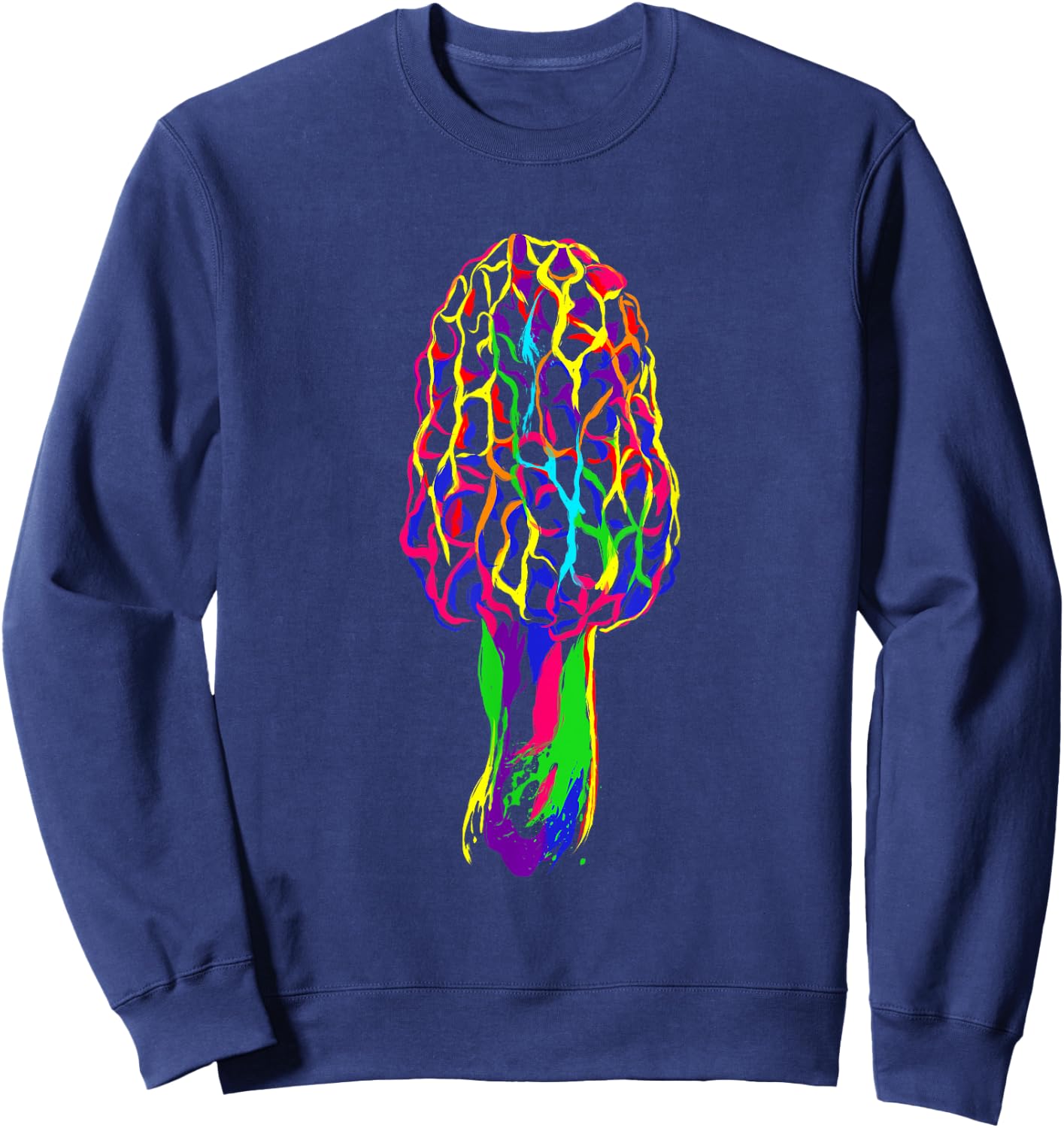 Colorful Morel Mushroom Sweatshirt - Sweatshirt | Navy