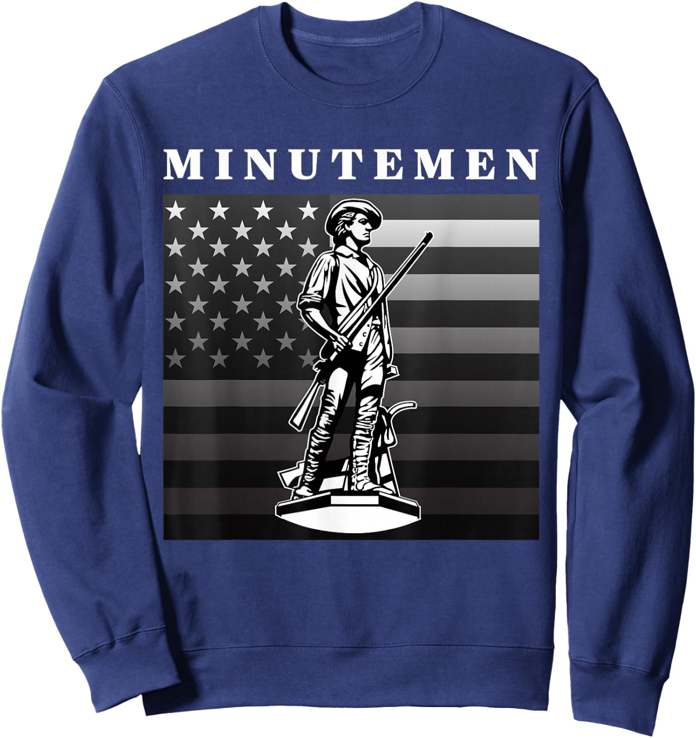Minutemen USA American Flag 1776 Independence Day Sweatshirt - Sweatshirt | Navy