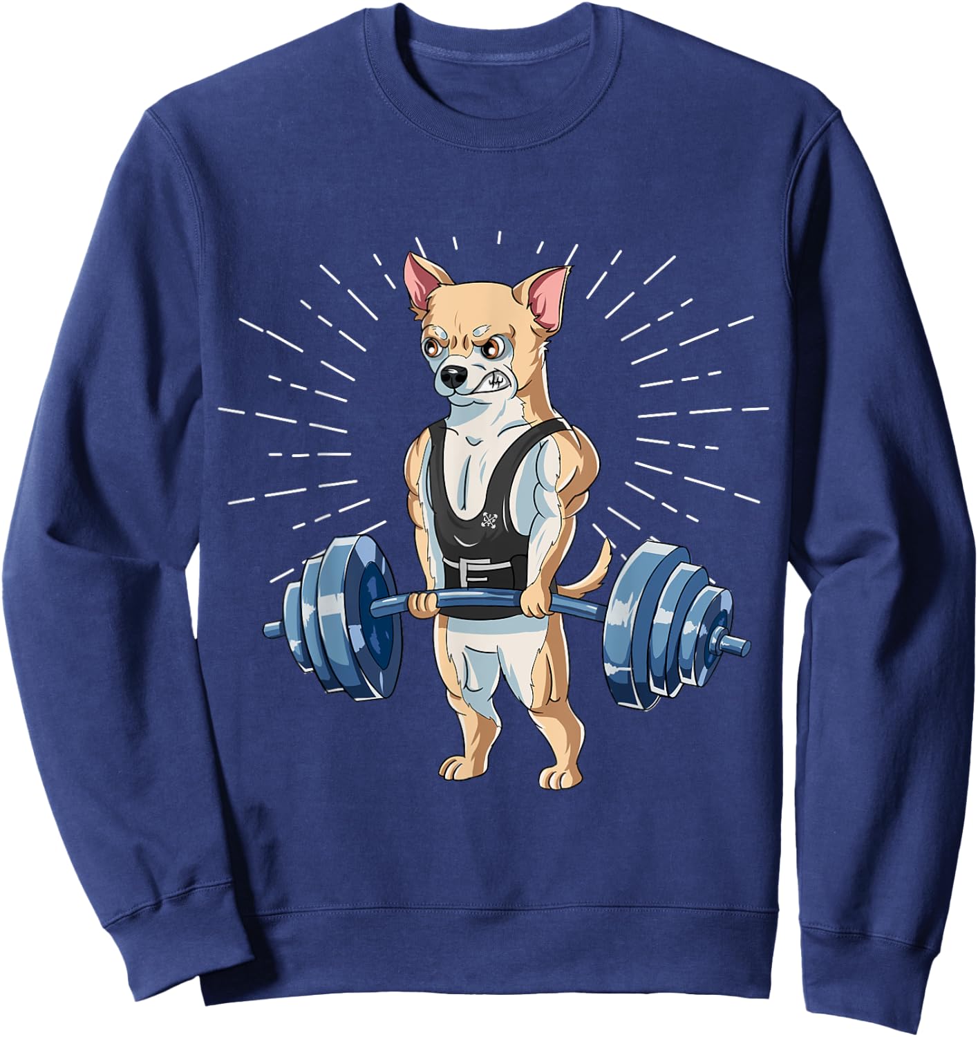 Chihuahua Deadlift Fitness Gym Weightlifting Sweatshirt - Sweatshirt | Navy