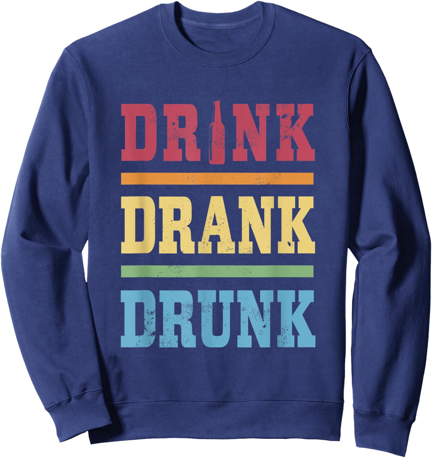 Retro Beer Drinker Drink Drank Drunk Funny Sweatshirt - Sweatshirt | Navy