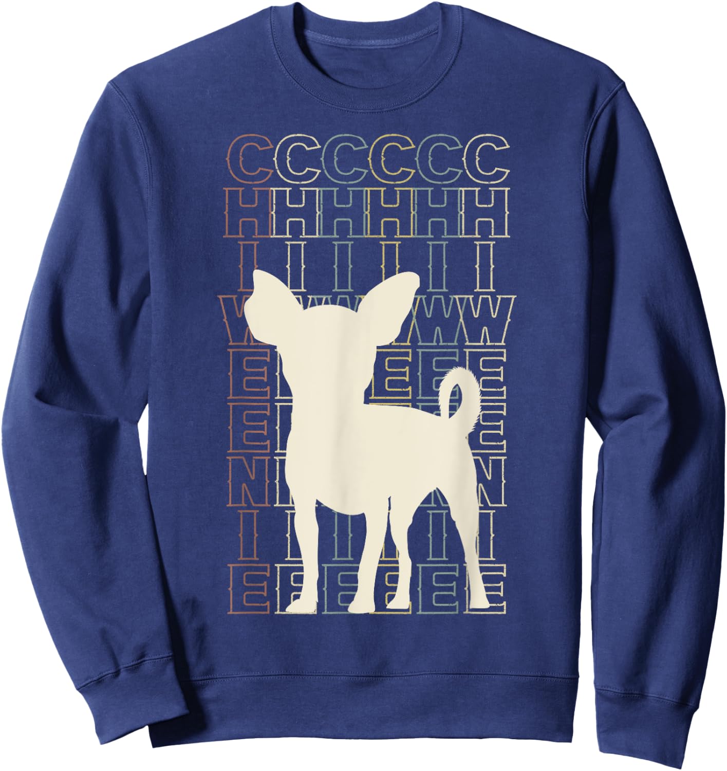 Cute Retro Chiweenie Silhouette Gift design for Chiweenies Sweatshirt - Sweatshirt | Navy