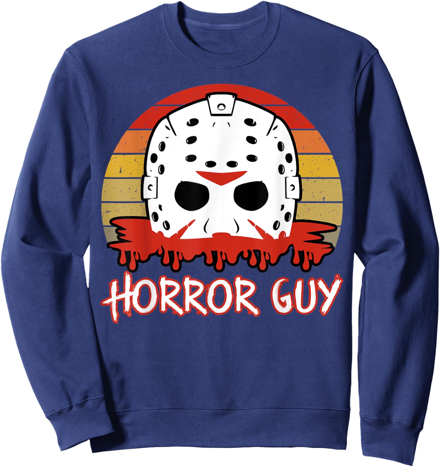 Horror Guy 80s Horror Slasher Movie Fan Halloween Sweatshirt - Sweatshirt | Navy