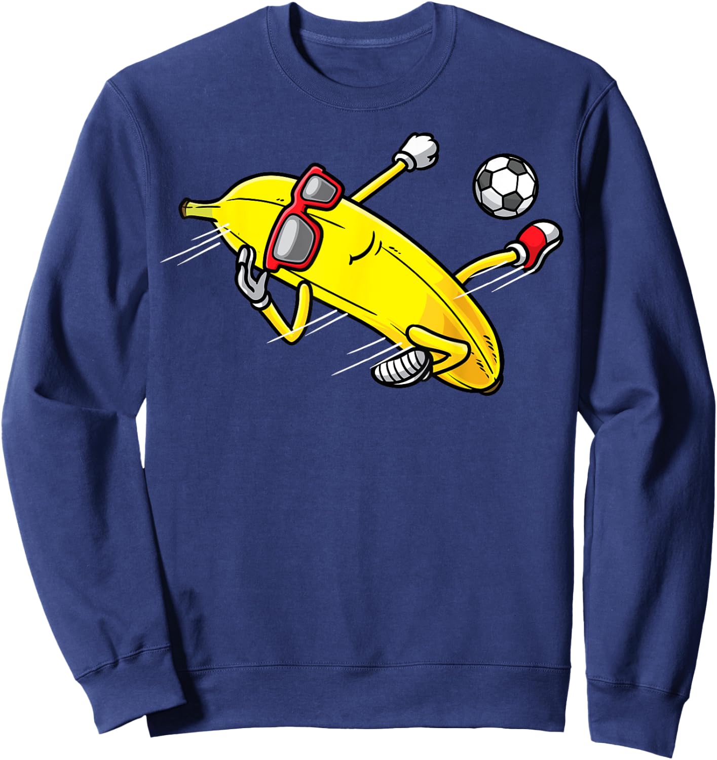 Banana Playing Soccer Fruit Soccer Player Sweatshirt - Sweatshirt | Navy