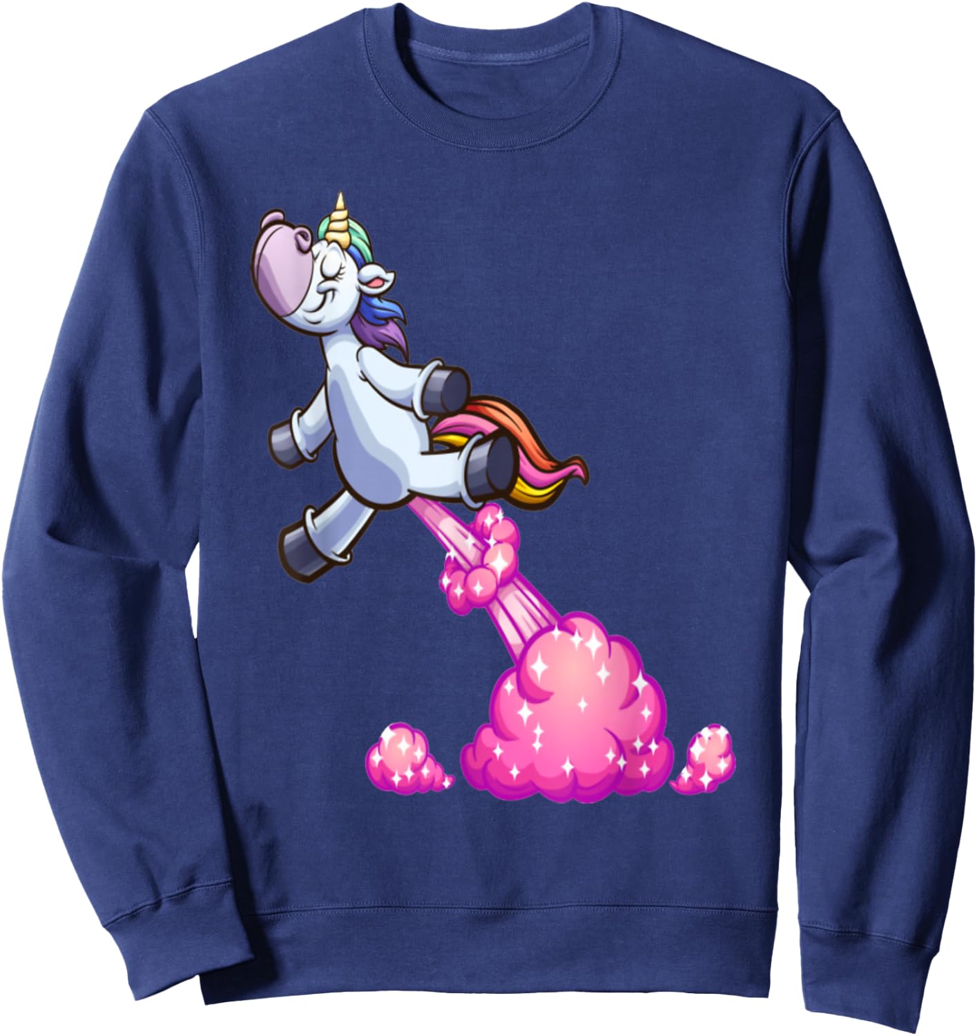 Farting Unicorn Funny Unicorn Rainbow Farts Sweatshirt - Sweatshirt | Navy