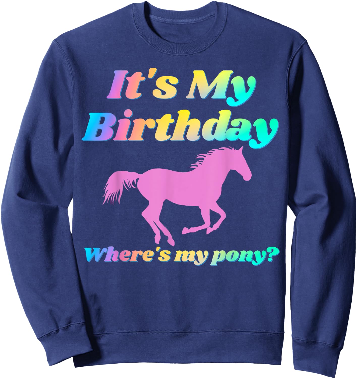 It's My Birthday Horse Lover Adult Funny Party Happy Gift Sweatshirt - Sweatshirt | Navy