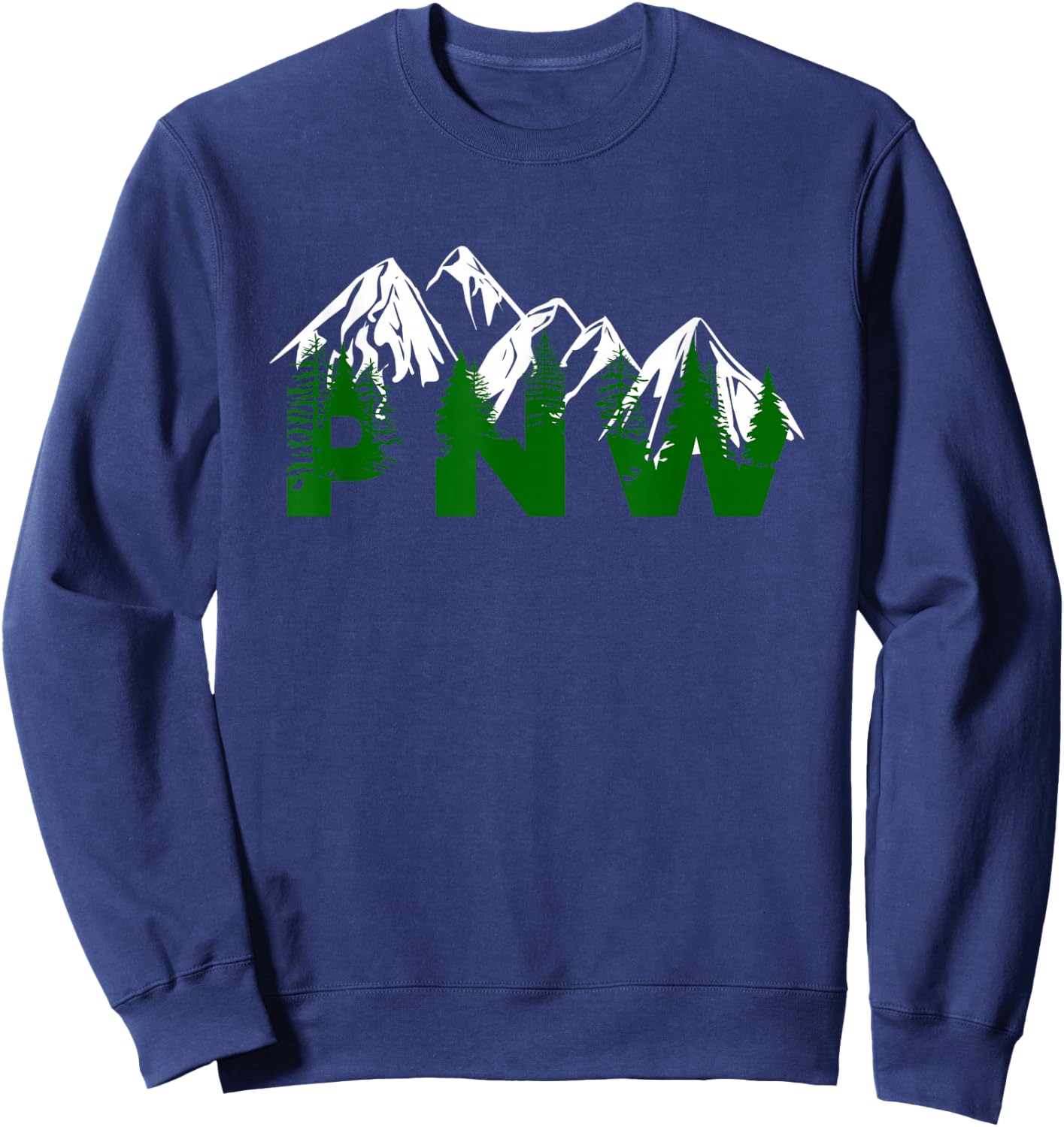 Pacific Northwest PNW Pine Trees Mountains Gift Sweatshirt - Sweatshirt | Navy