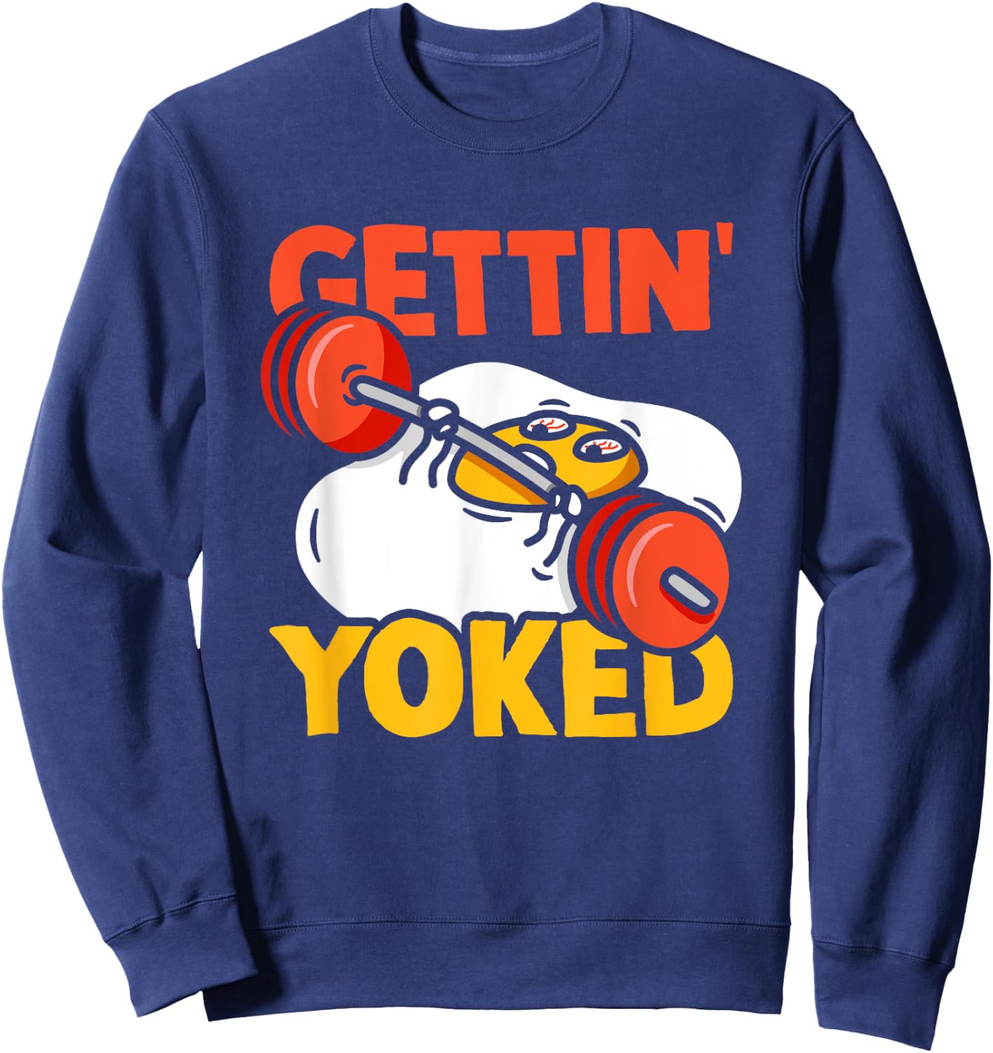Weightlifter Getting Yoked Training Funny Bodybuilding Gym Sweatshirt - Sweatshirt | Navy