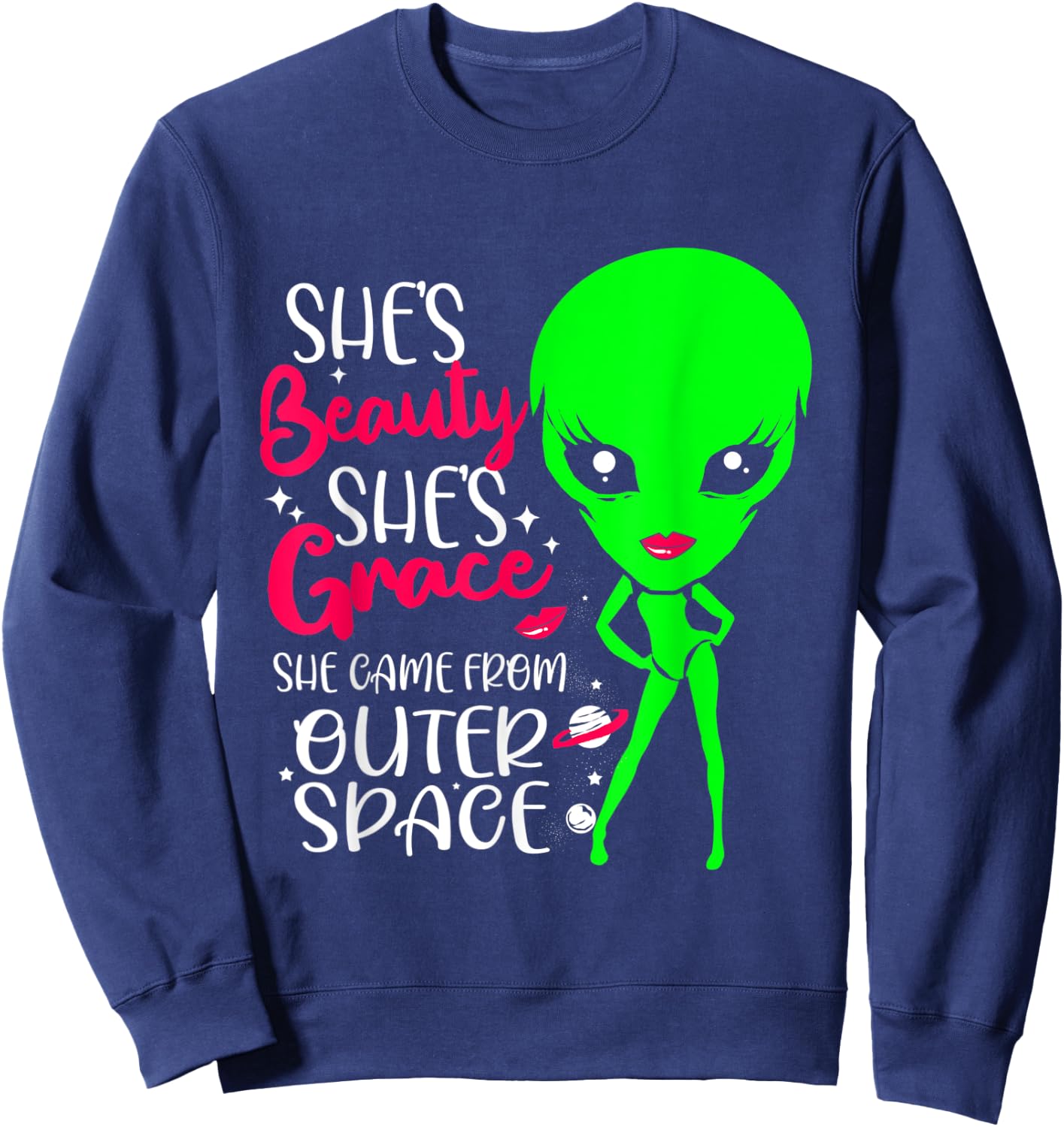 Outer Space Alien Costume Women Sweatshirt - Sweatshirt | Navy
