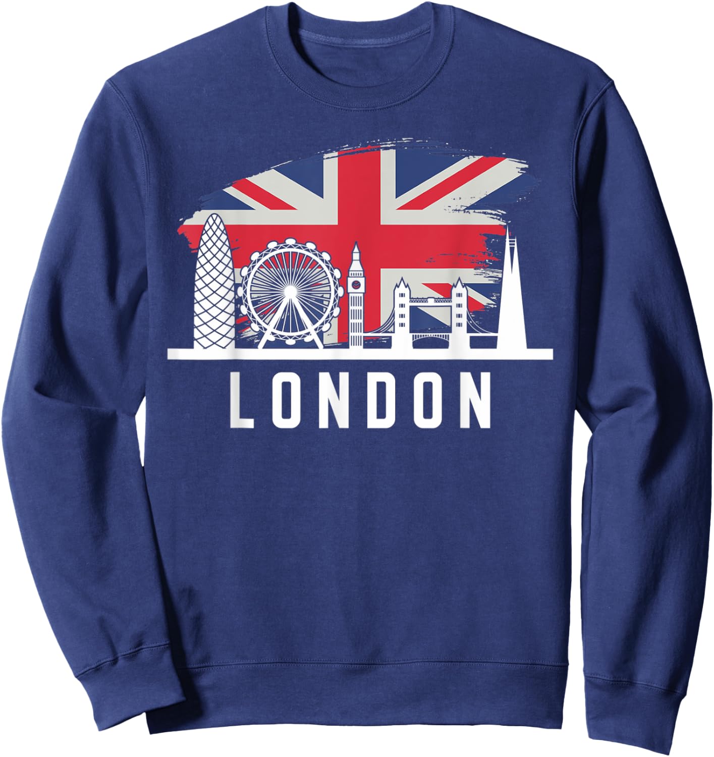 London Skyline England United Kingdom Souvenirs Sweatshirt - Sweatshirt | Navy