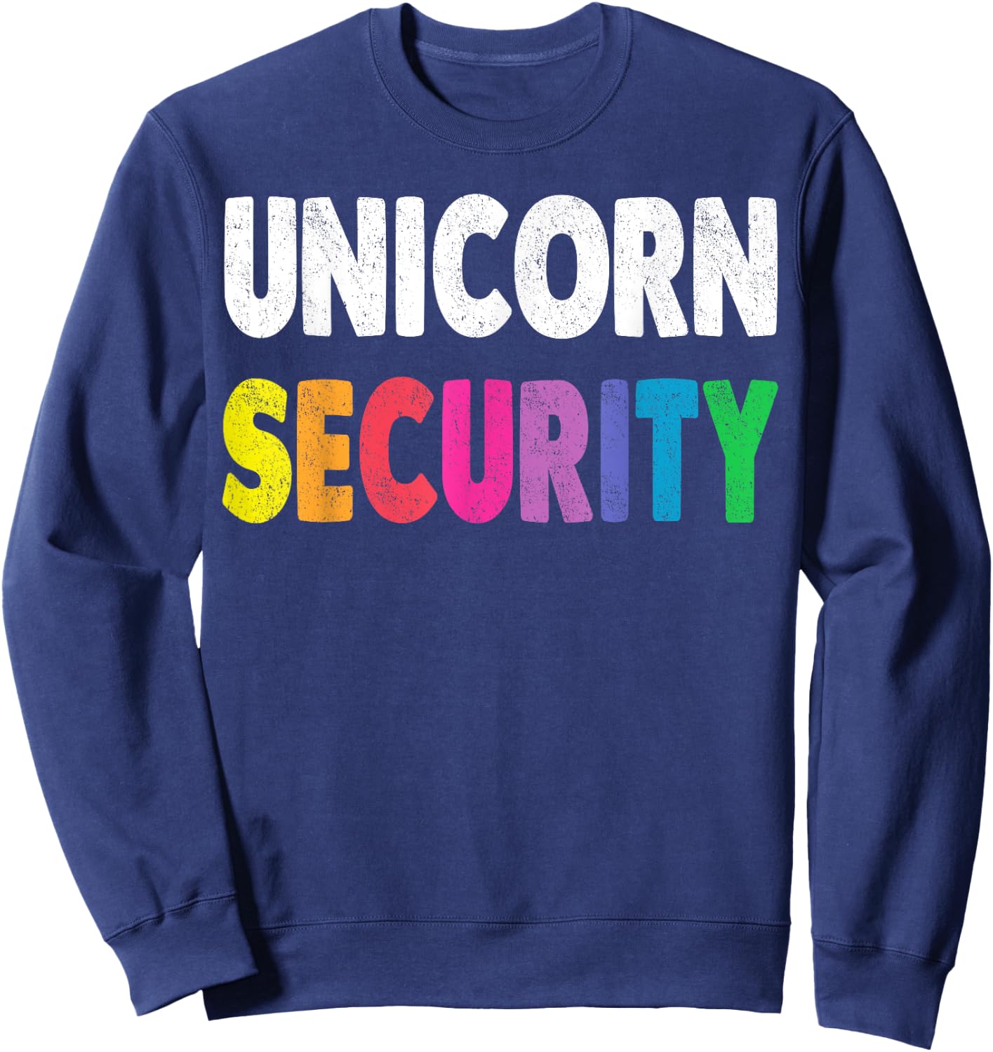 Halloween Dad Mom Daughter Adult Costume Unicorn Security Sweatshirt - Sweatshirt | Navy