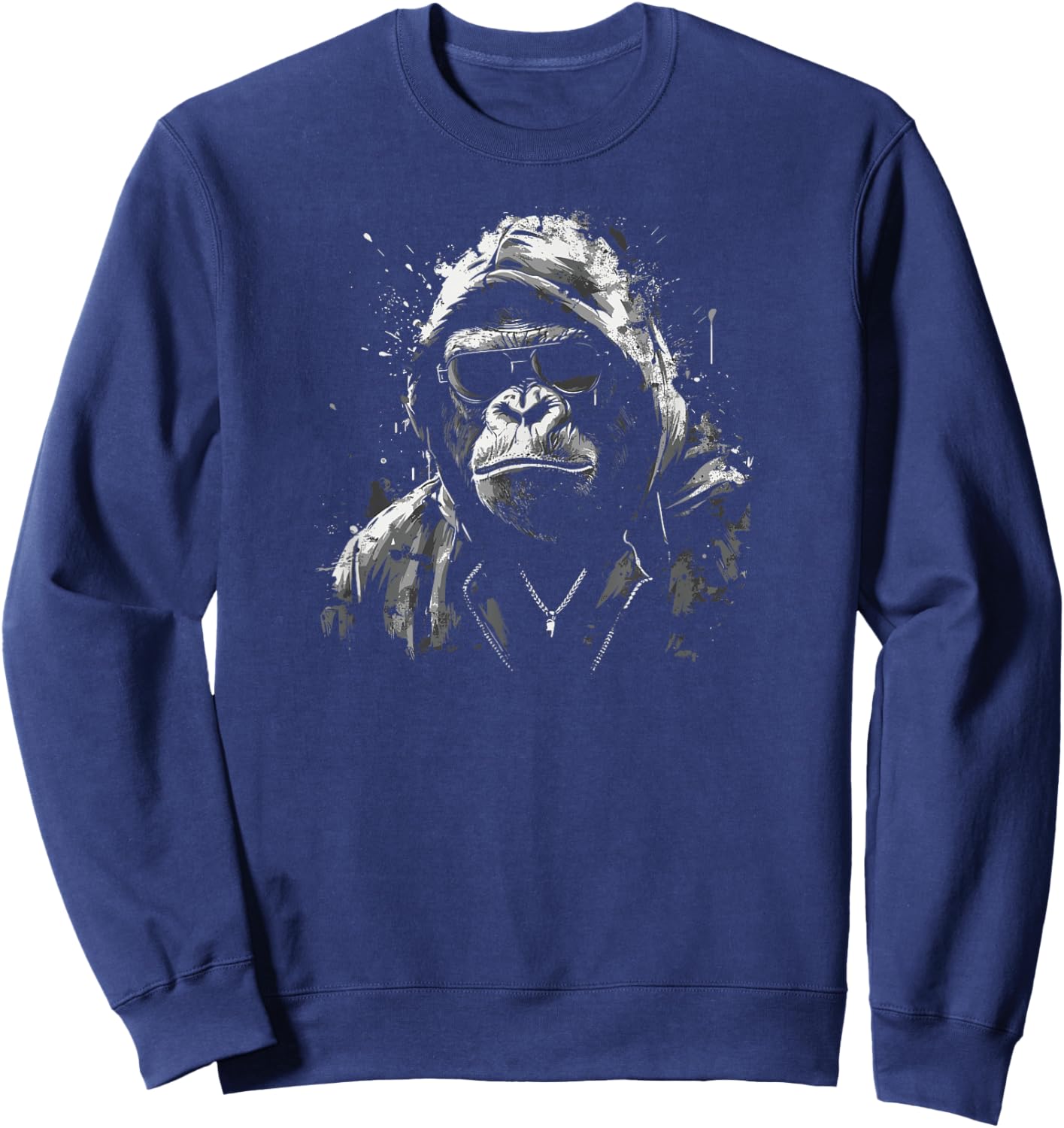 Angry Gorilla Face Growling Scary Silverback Gorilla Sweatshirt - Sweatshirt | Navy
