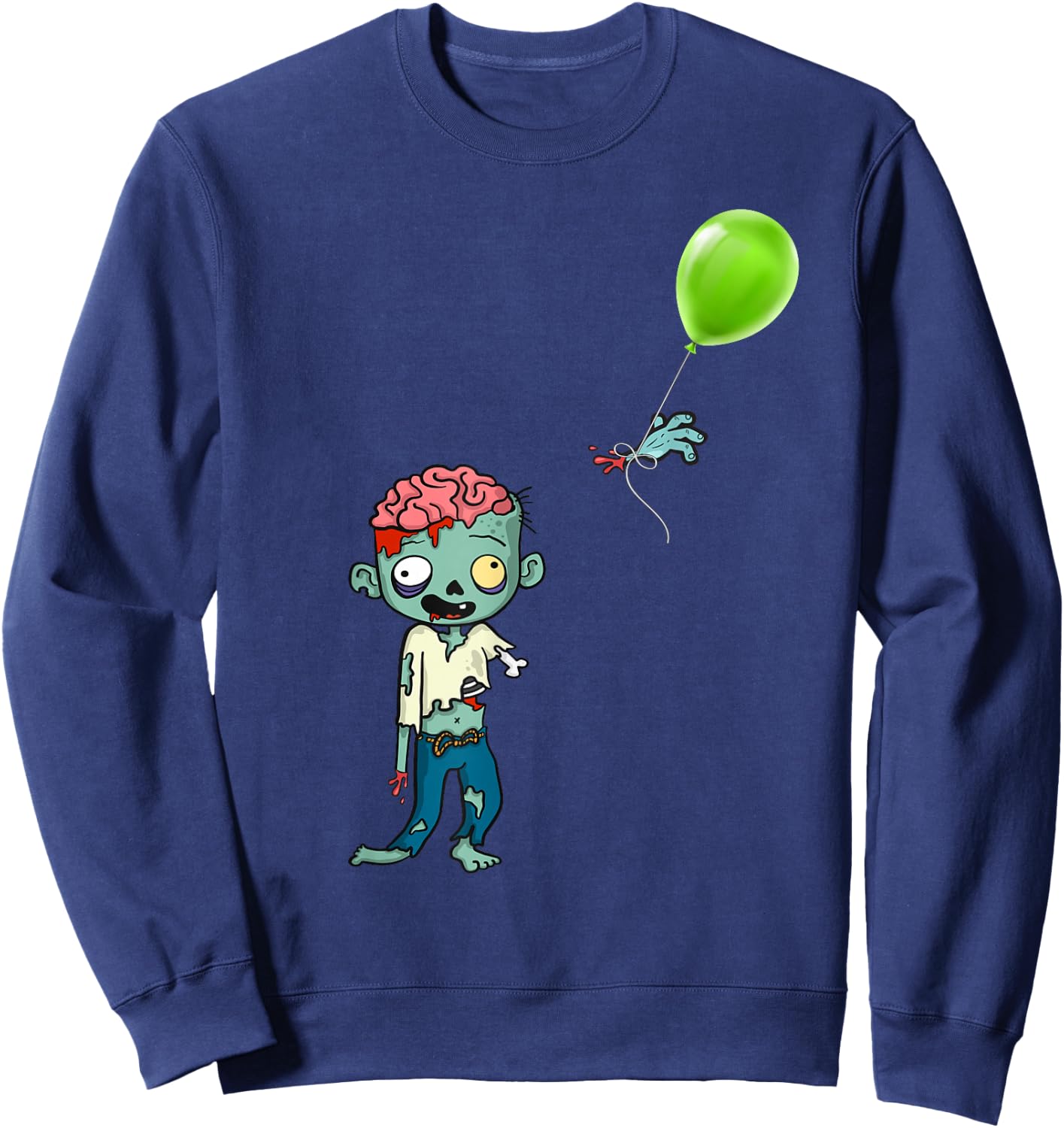 Zombie Birthday Balloon - Funny Cute Zombie Shirt Sweatshirt - Sweatshirt | Navy