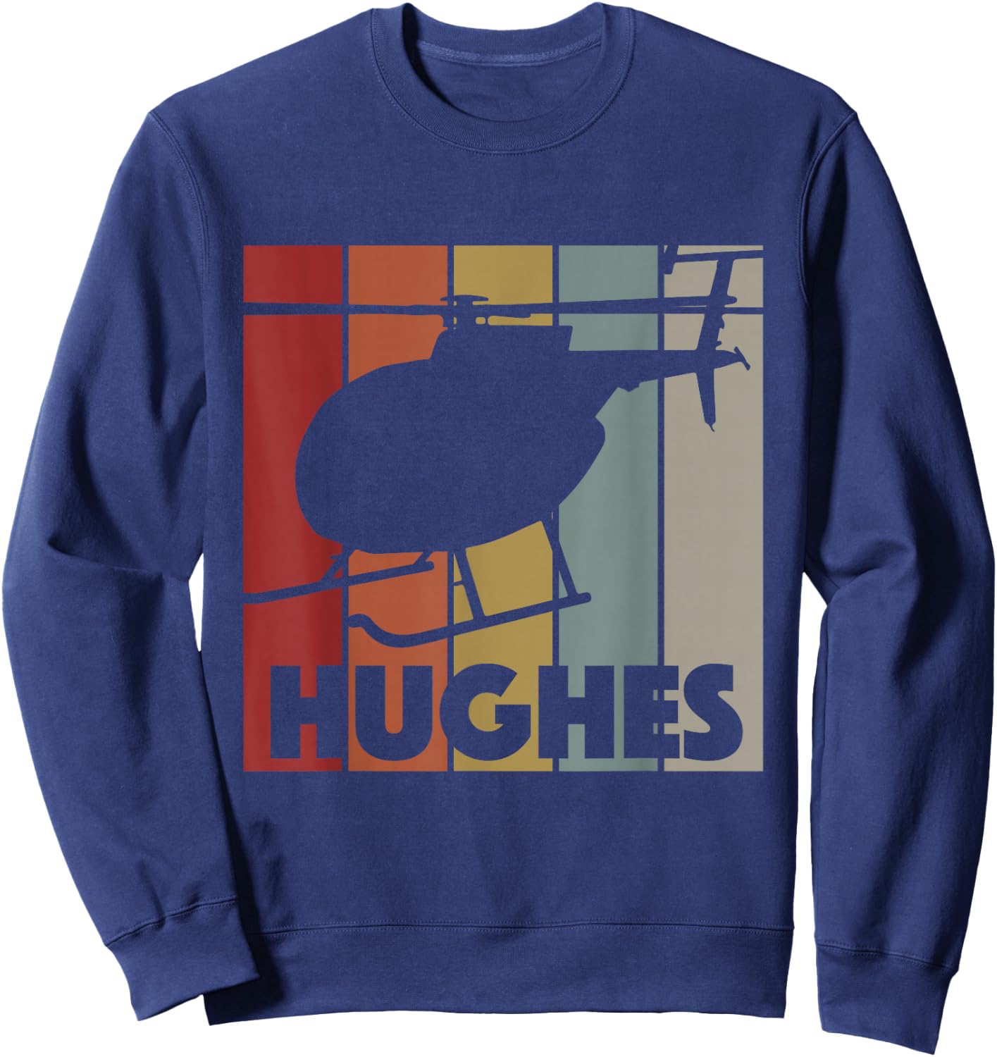Retro Helicopter Avitation Pilot - Heli Aviator Hughes Sweatshirt - Sweatshirt | Navy