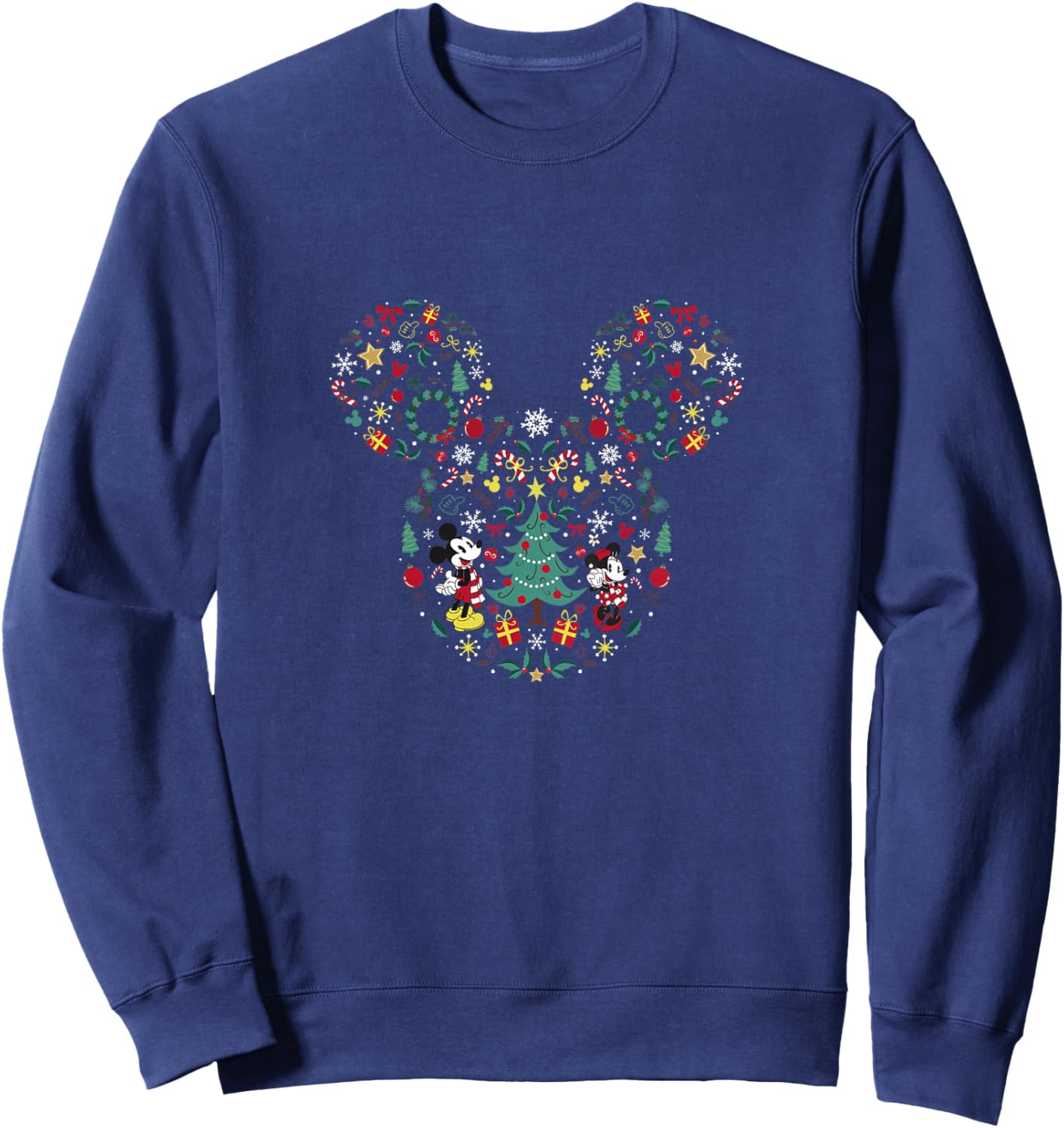 Kids Disney Mickey And Friends Christmas Icon Holiday Toddler Sweatshirt - Sweatshirt | Navy