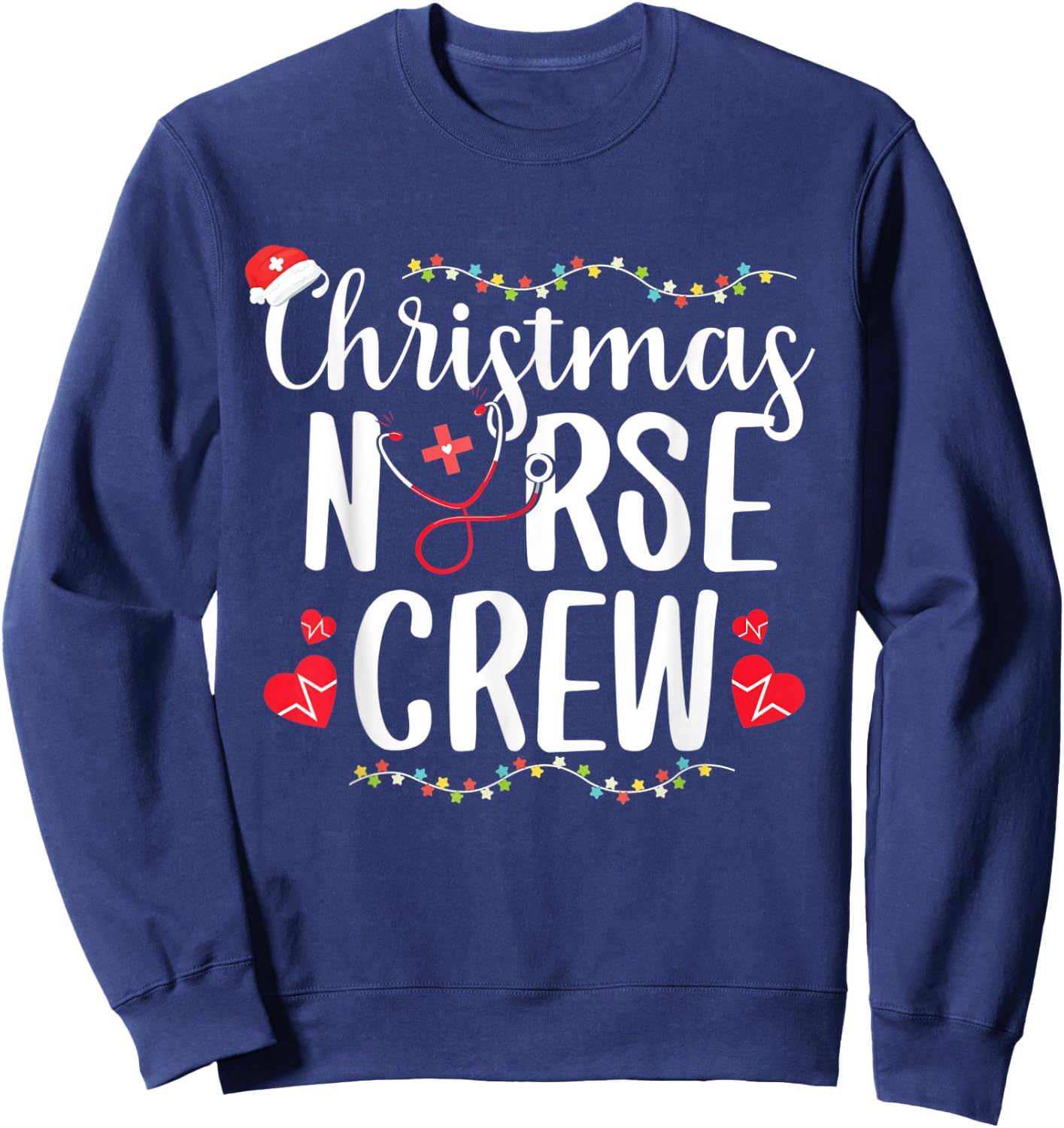 Christmas Nurse Nursing School RN Nurse Practitioner Gift Sweatshirt - Sweatshirt | Navy