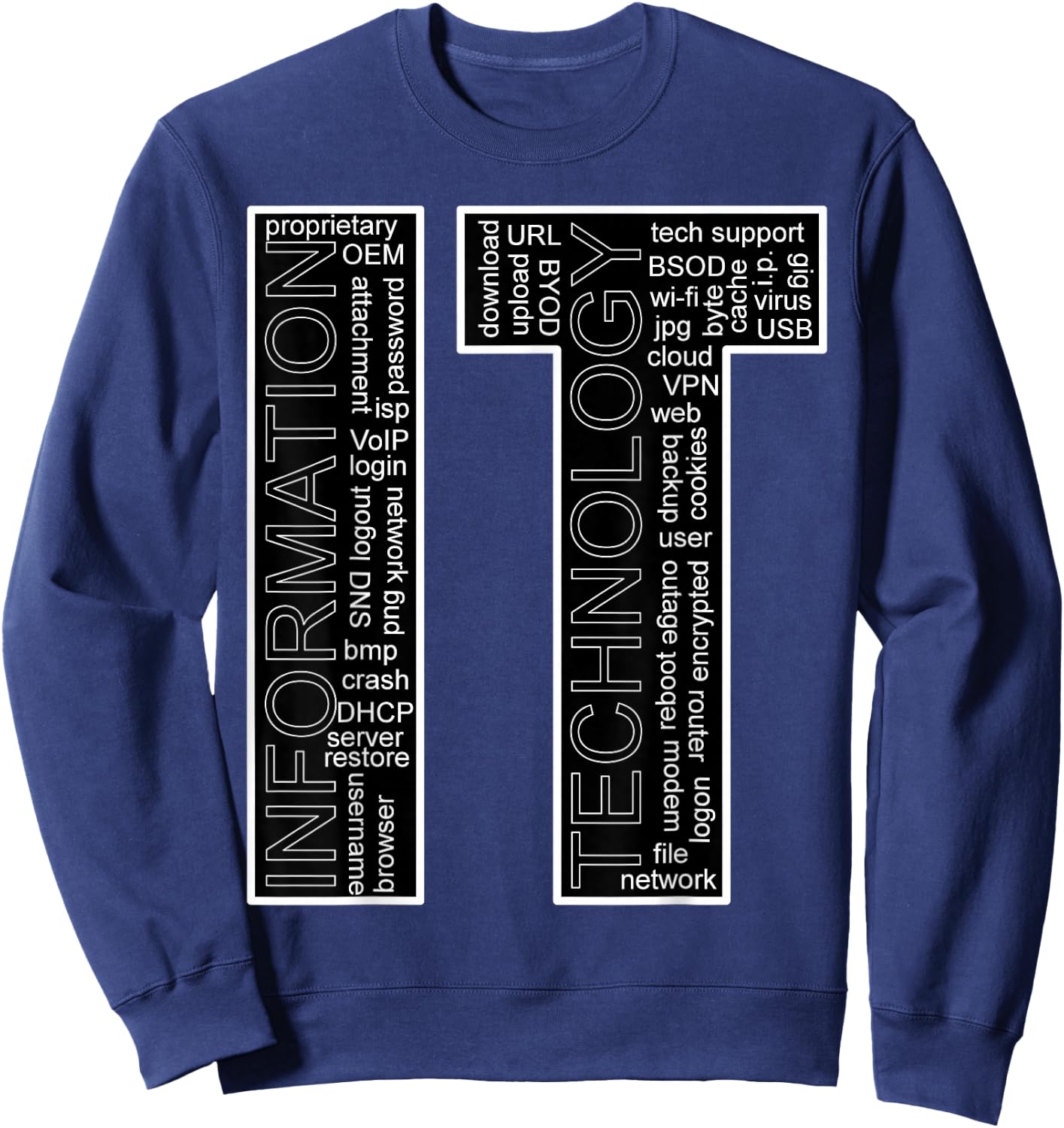 IT - Information Technology Vocabulary Sweatshirt - Sweatshirt | Navy