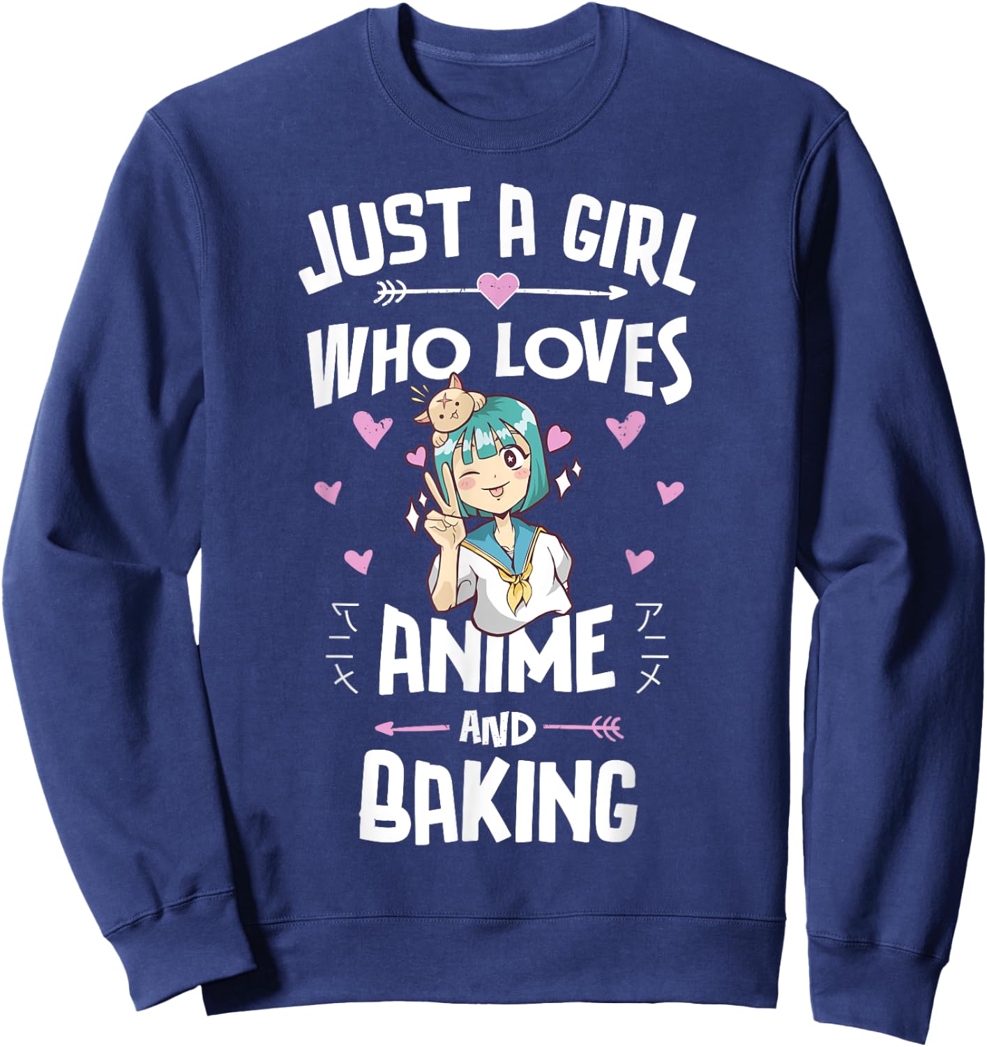 Anime And Baking Gifts for Daughter and Girls Sweatshirt - Sweatshirt | Navy