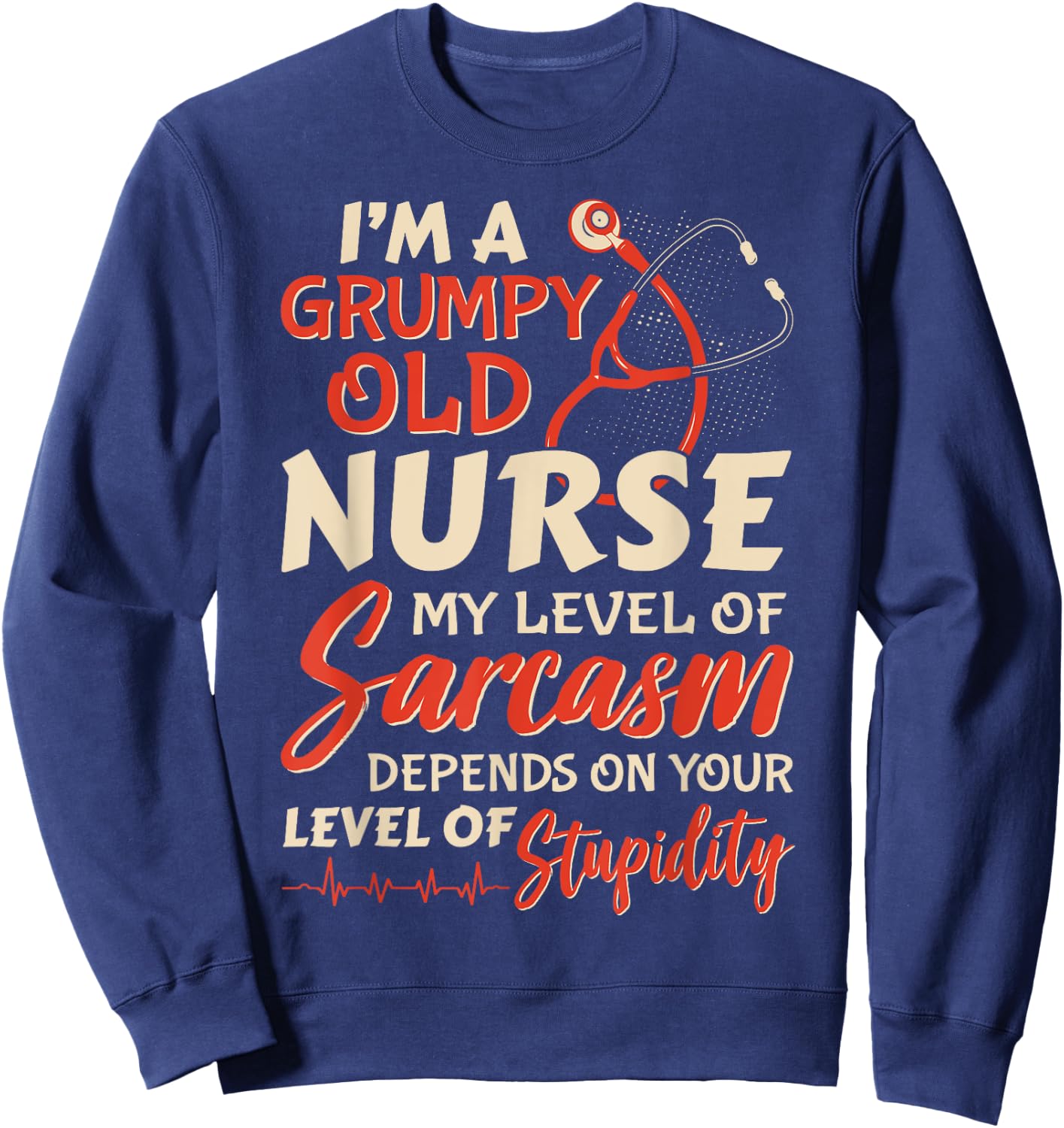 Grumpy Old Nurse Women Nursing RN LPN Medical Grandma Mom Sweatshirt - Sweatshirt | Navy