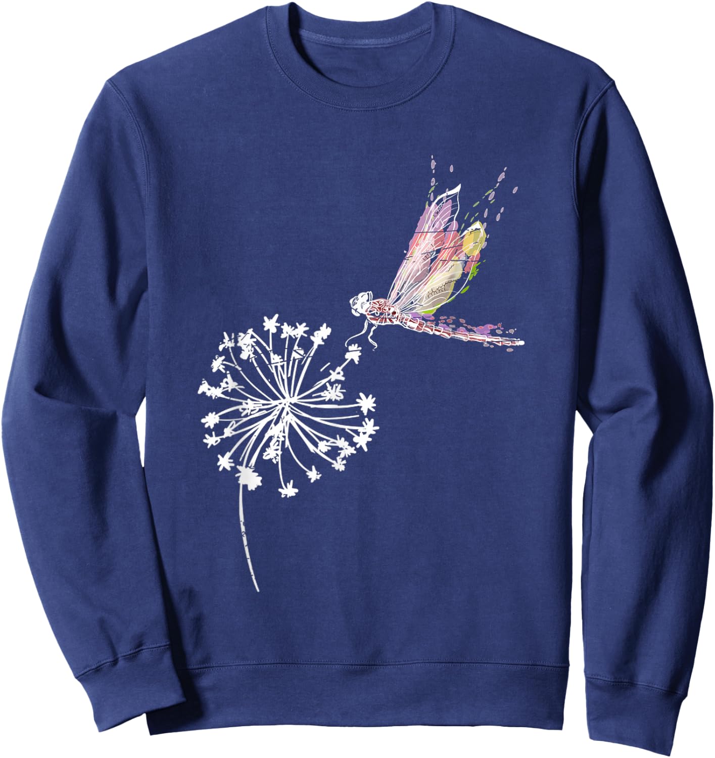 Dandelion Dragonfly Wildlife Gift Insect Dragonfly Sweatshirt - Sweatshirt | Navy