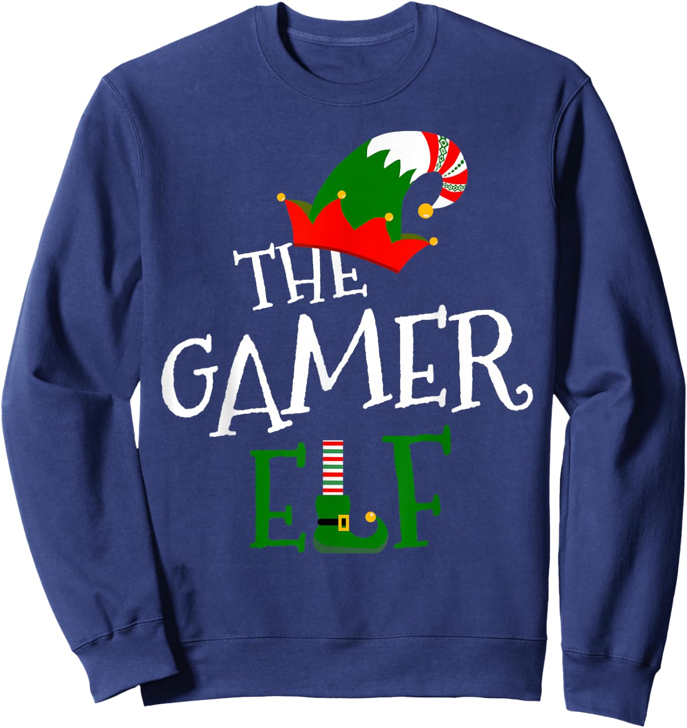 The Gamer Elf Family Matching Group Gift Christmas Costume Sweatshirt - Sweatshirt | Navy