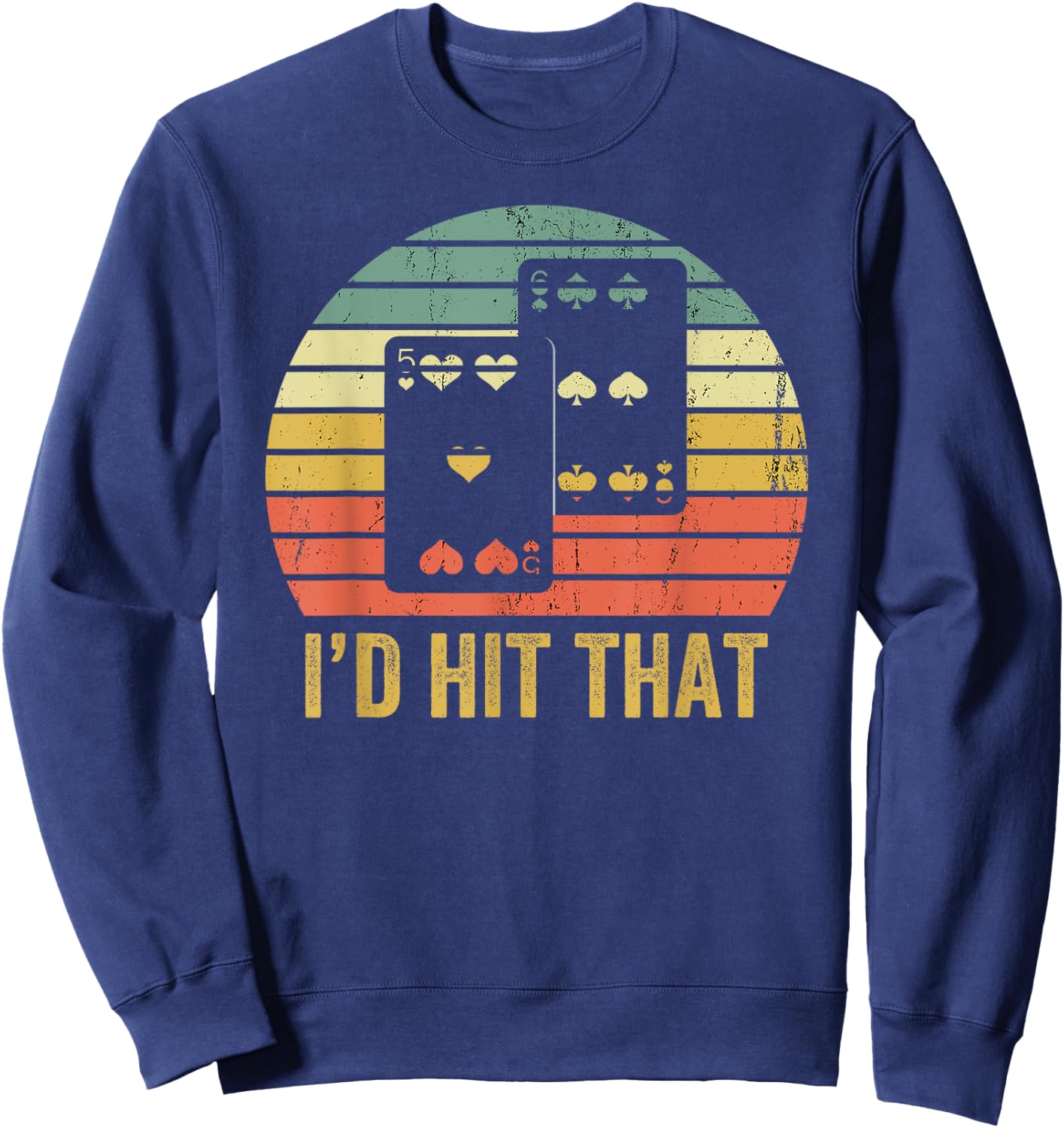 Vintage Blackjack Gambler Funny Retro Gambling Gift Sweatshirt - Sweatshirt | Navy