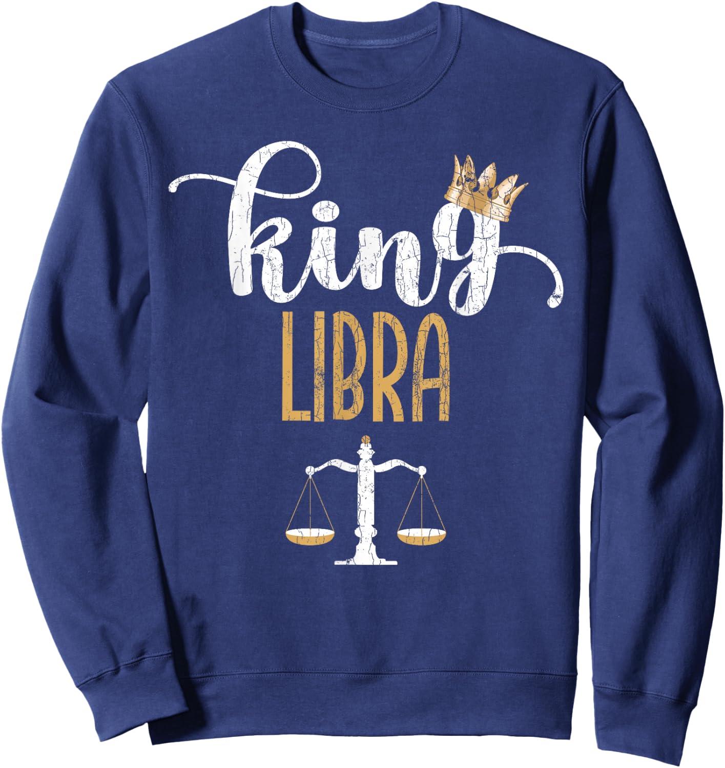 Zodiac Sign Funny King Libra Graphic Sweatshirt - Sweatshirt | Navy