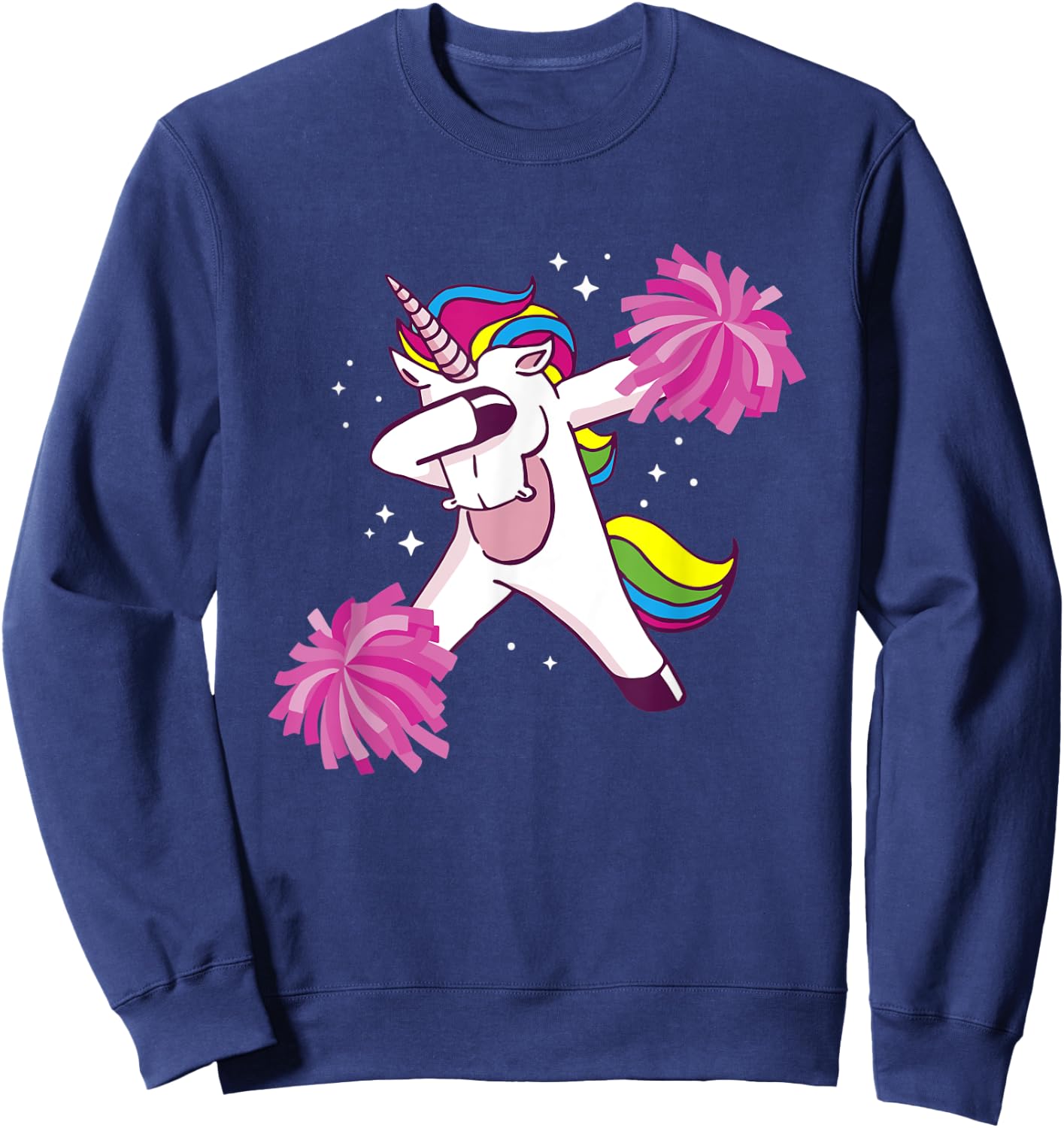 Cheer Unicorn Cheerleading Dabbing Cheerleader Sweatshirt - Sweatshirt | Navy
