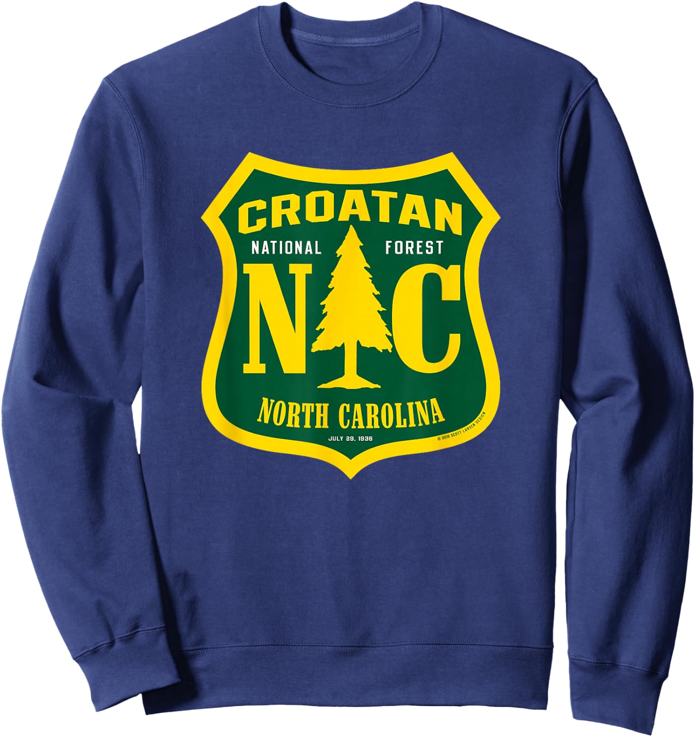Croatan National Forest North Carolina National Forest Sign Sweatshirt - Sweatshirt | Navy